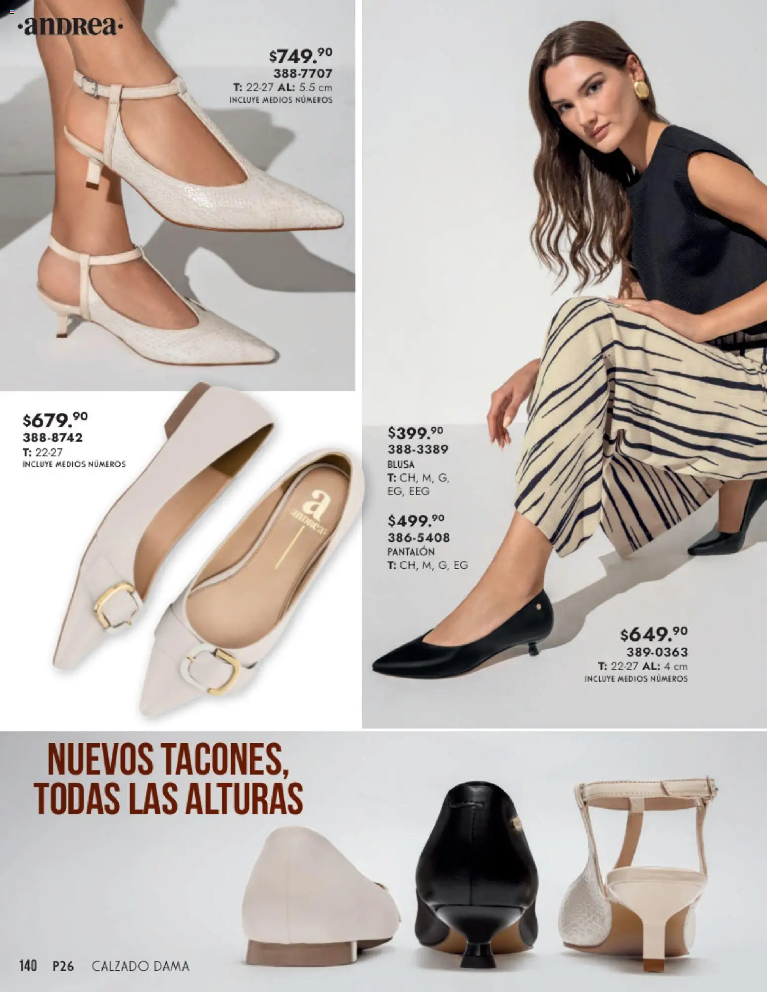 Nuevas ofertas de Andrea válidas en toda la República Mexicana desde el 25.01.2026. ¡Encuentra las mejores ofertas en Andrea catálogo Calzado Dama! | Página: 140 | Productos: Blusa