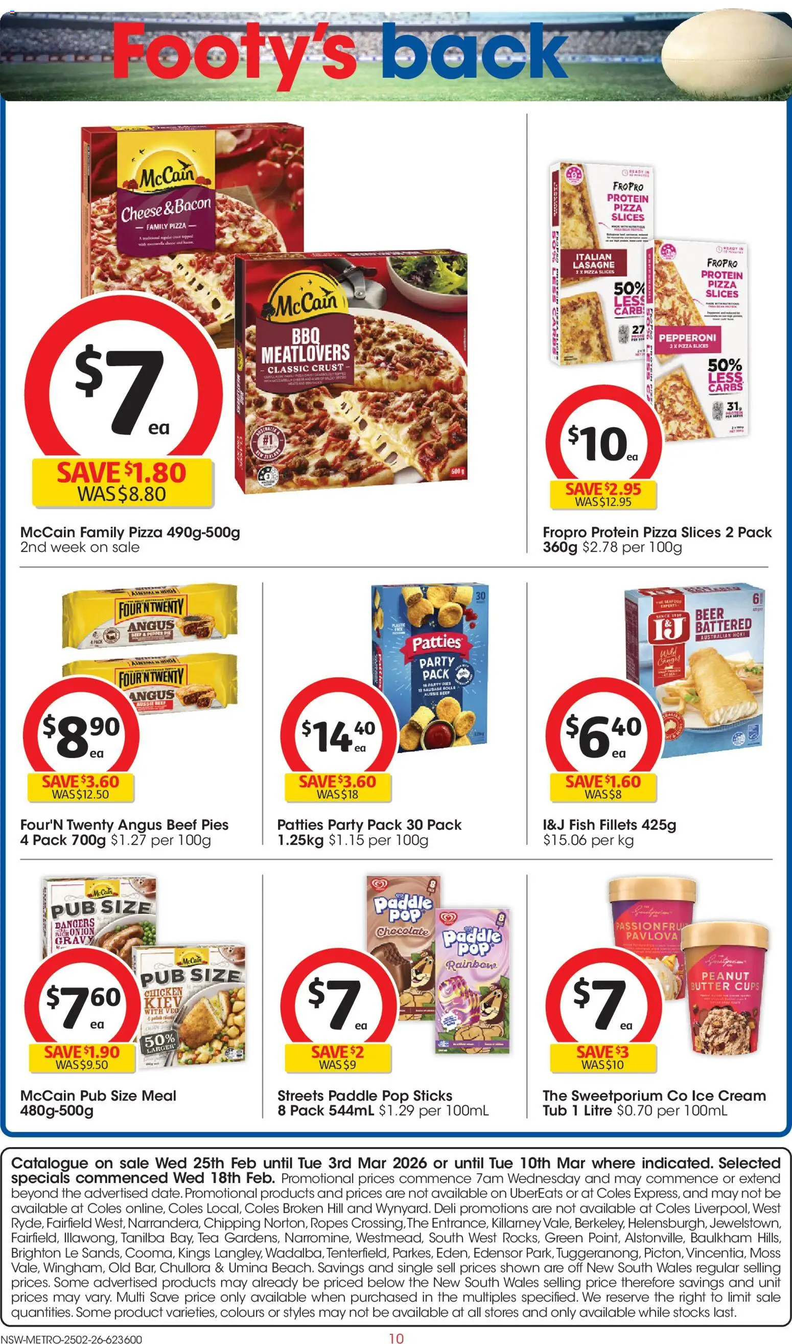Coles catalogue - valid from 25.02.2026 | Page: 10 | Products: Cups, Bacon, Fish, Cream