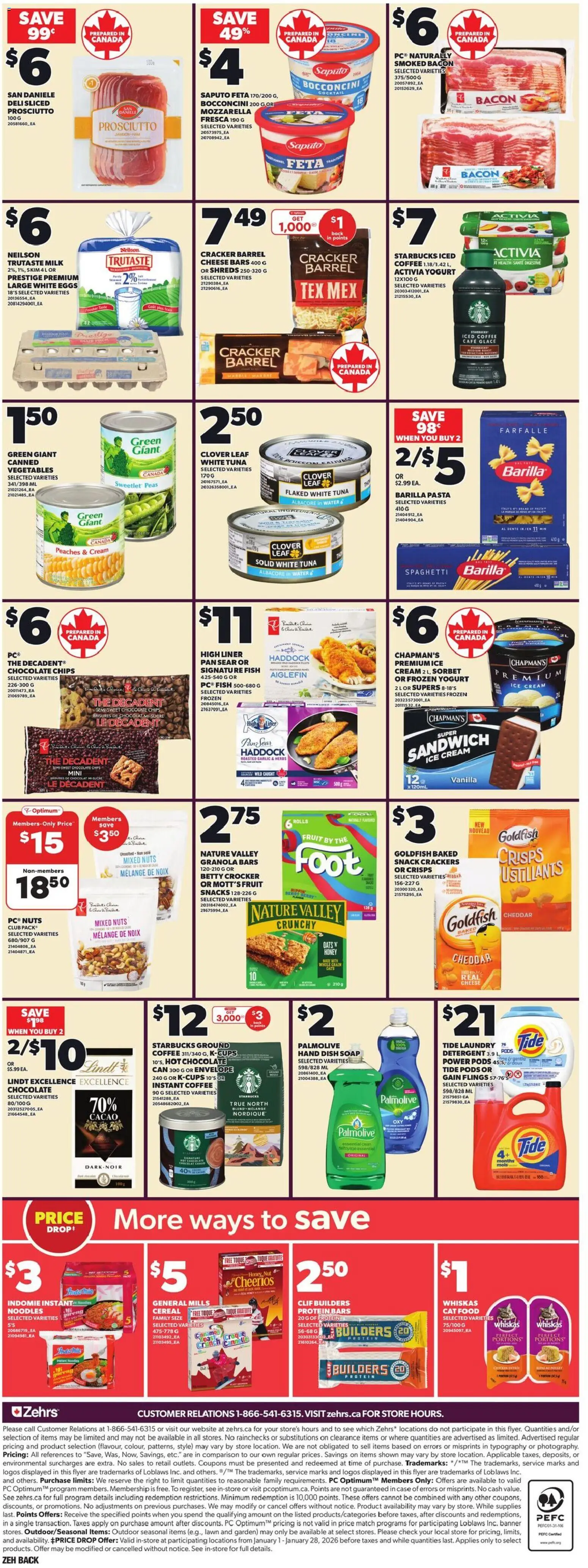 Zehrs flyer valid from 22.01.2026 | Page: 4 | Products: Fish, Cream, Milk, Chocolate