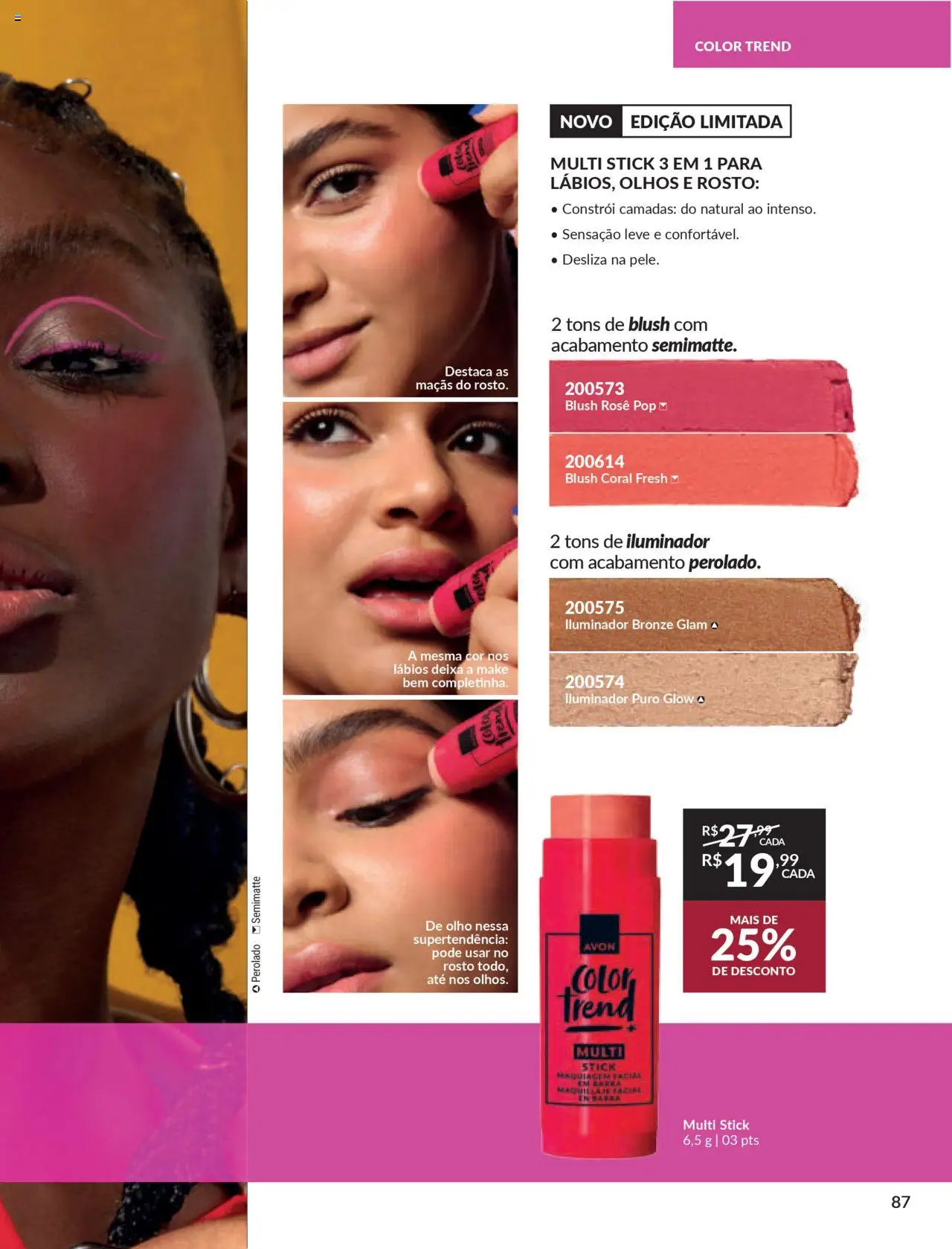 Avon Folheto - válido de 07.10.2025 | Página: 87 | Produtos: Maquiagem, Blush, Maçãs, Iluminador