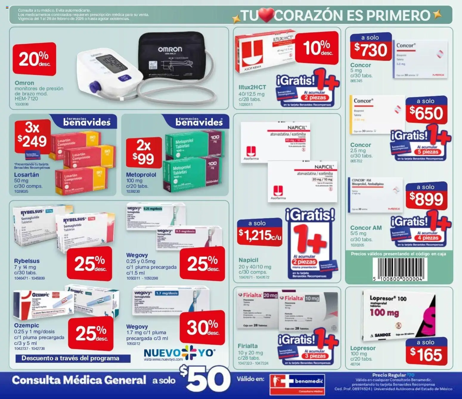 Nuevas ofertas de Farmacia Benavides válidas en toda la República Mexicana desde el 01.01.2026. ¡Encuentra las mejores ofertas en Farmacia Benavides catálogo! | Página: 7 | Productos: Caja