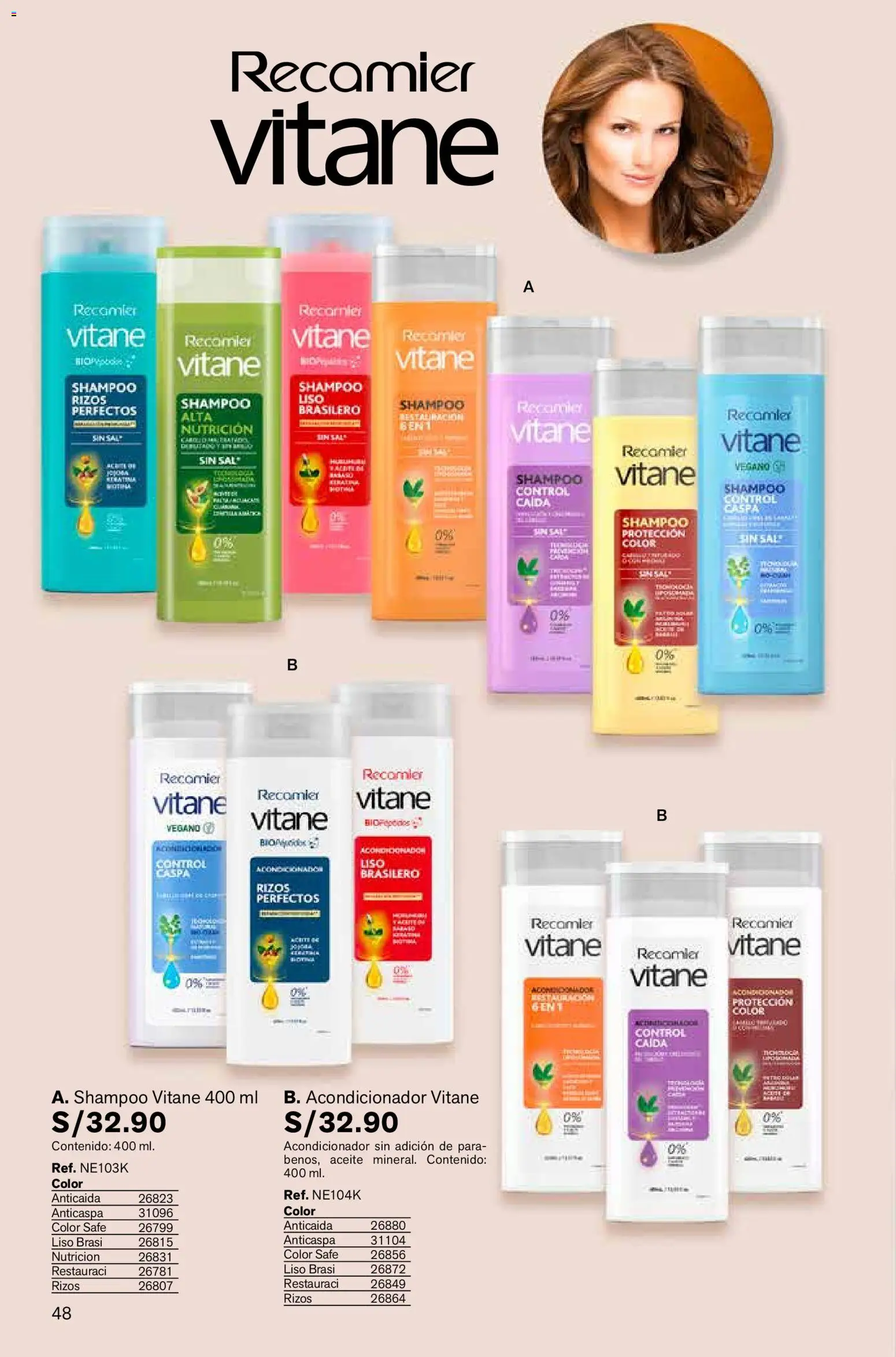 Catálogo Leonisa válido desde 06.03.2026 | Página: 48 | Productos: Shampoo, Acondicionador, Aceite
