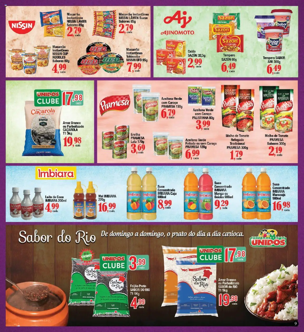 Supermercados Unidos Folheto - válido de 18.08.2025 | Página: 9 | Produtos: Goiaba, Feijão, Caçarola, Macarrão