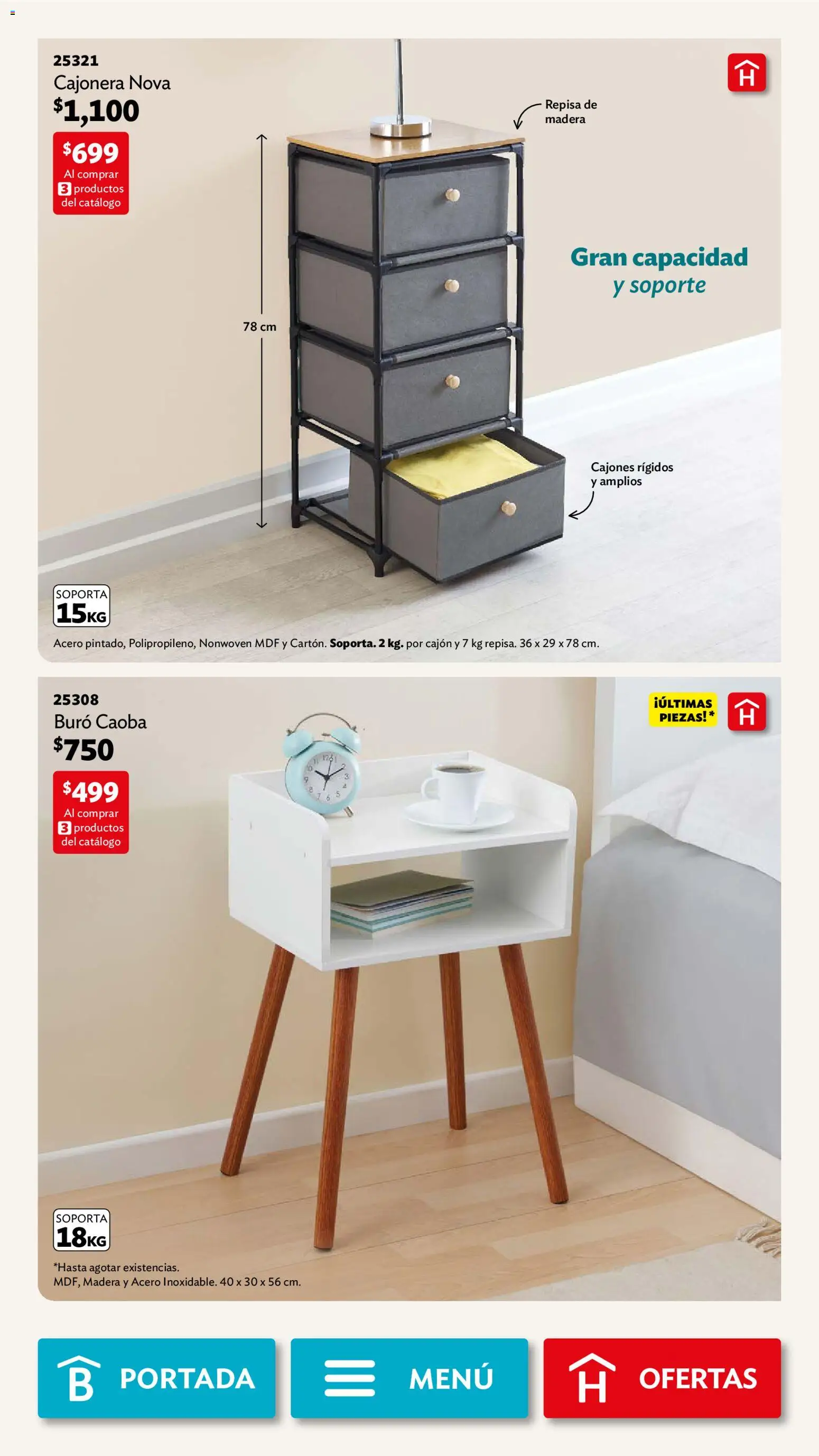 Nuevas ofertas de Betterware válidas en toda la República Mexicana desde el 02.02.2026. ¡Encuentra las mejores ofertas en Betterware campaña 2 2026! | Página: 12 | Productos: Repisa, Cajonera, Buró