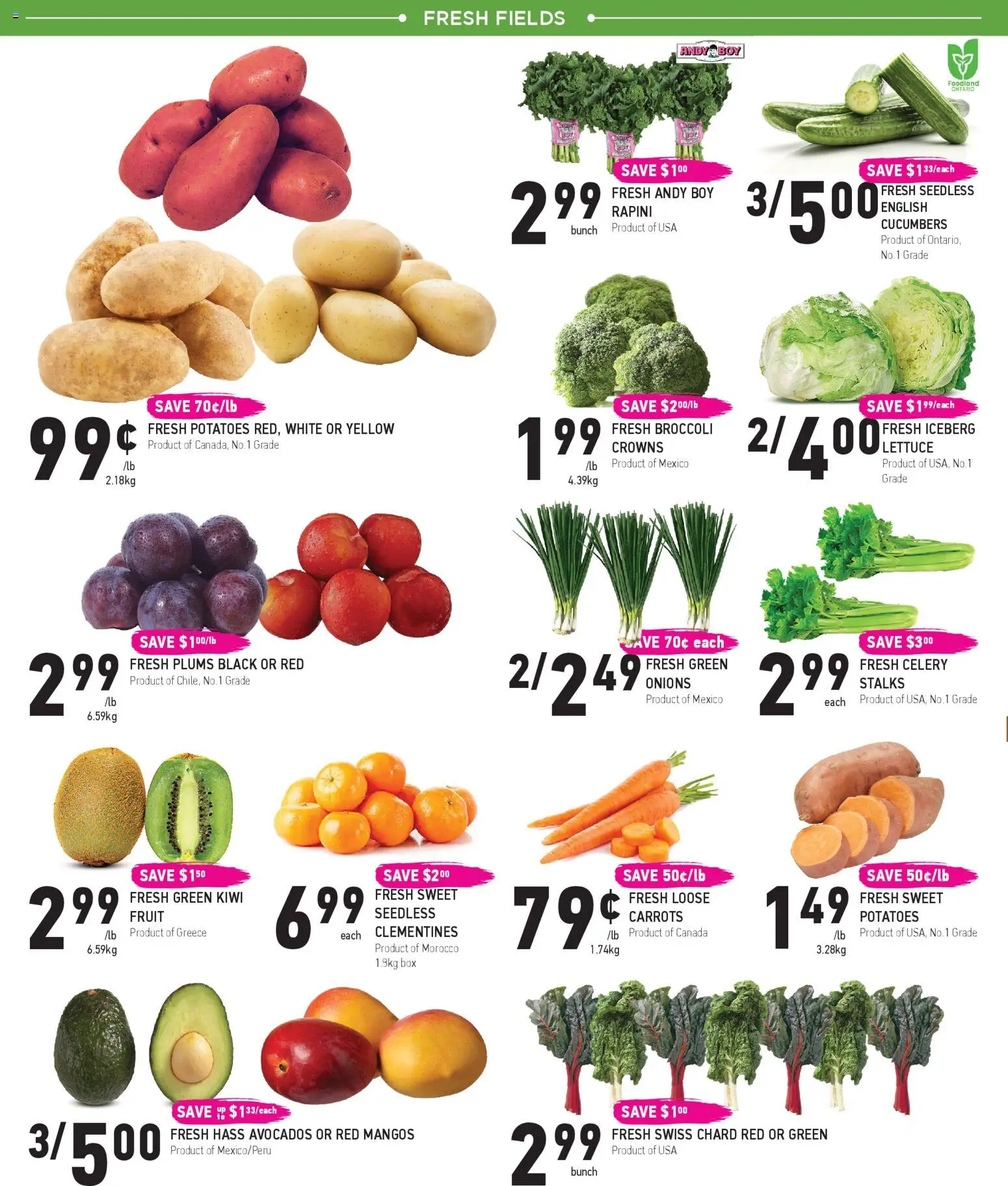 Coppas Fresh Market flyer valid from 12.03.2026 | Page: 2 | Products: Kiwi, Cucumbers, Potatoes, Box