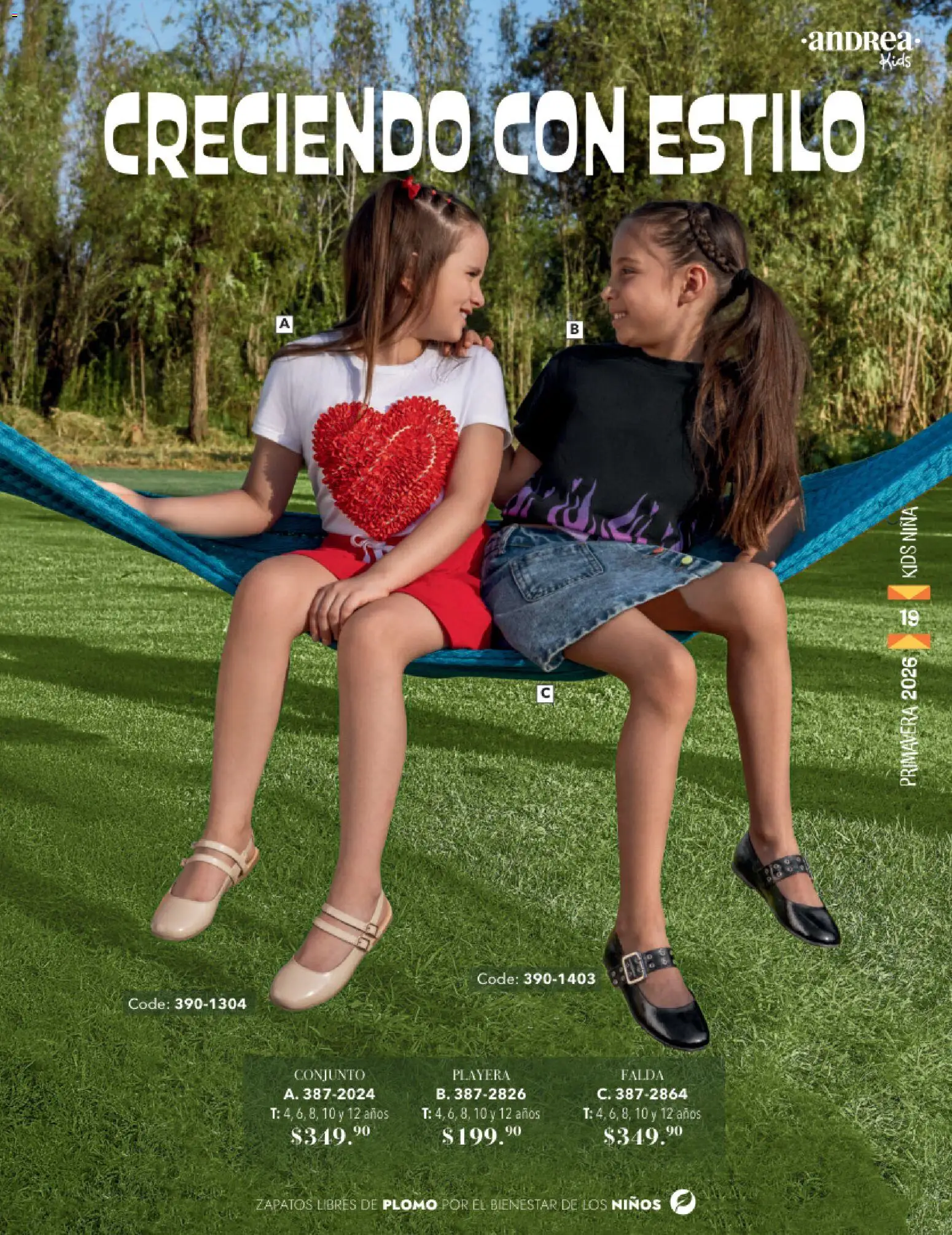 Nuevas ofertas de Andrea válidas en toda la República Mexicana desde el 25.01.2026. ¡Encuentra las mejores ofertas en Andrea catálogo Infantil! | Página: 19 | Productos: Zapatos, Playera, Conjunto, Falda