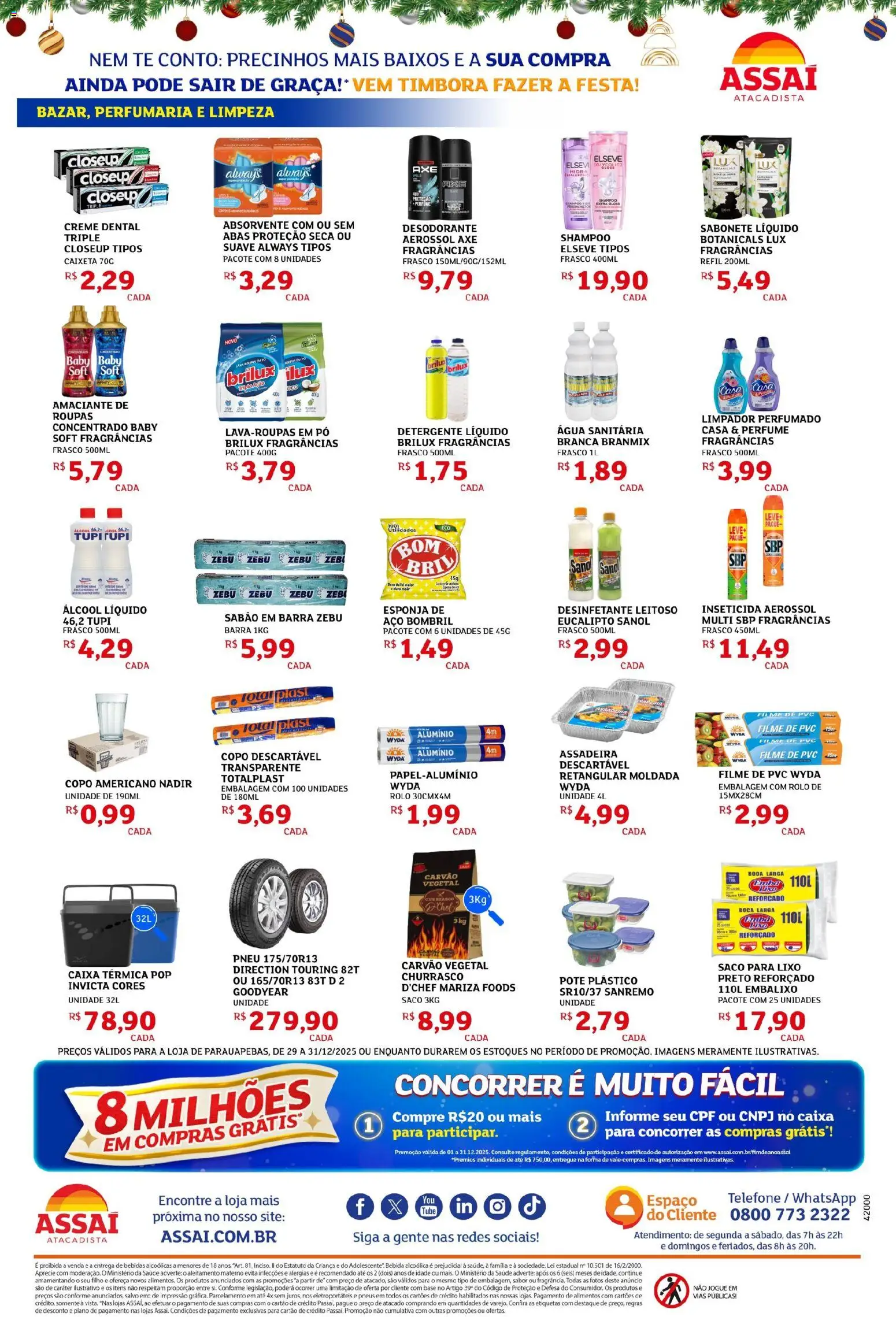Assaí Atacadista Folheto - válido de 29.12.2025 | Página: 4 | Produtos: Sabão em barra, Caixa, Base, Roupas