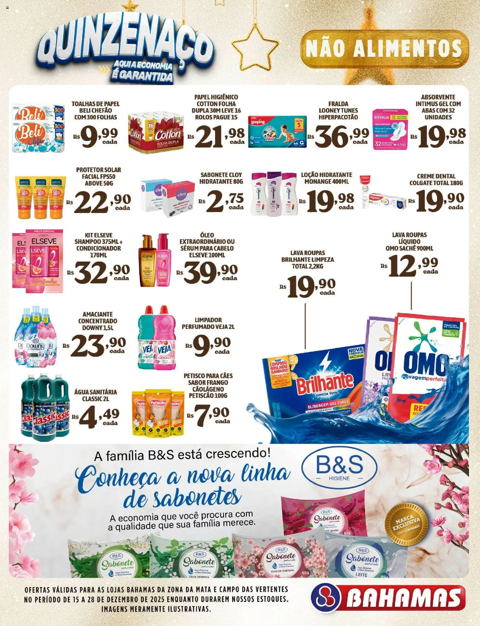 Bahamas Supermercados Folheto - válido de 15.12.2025 | Página: 11 | Produtos: Leite, Creme dental, Papel higiênico, Água sanitária