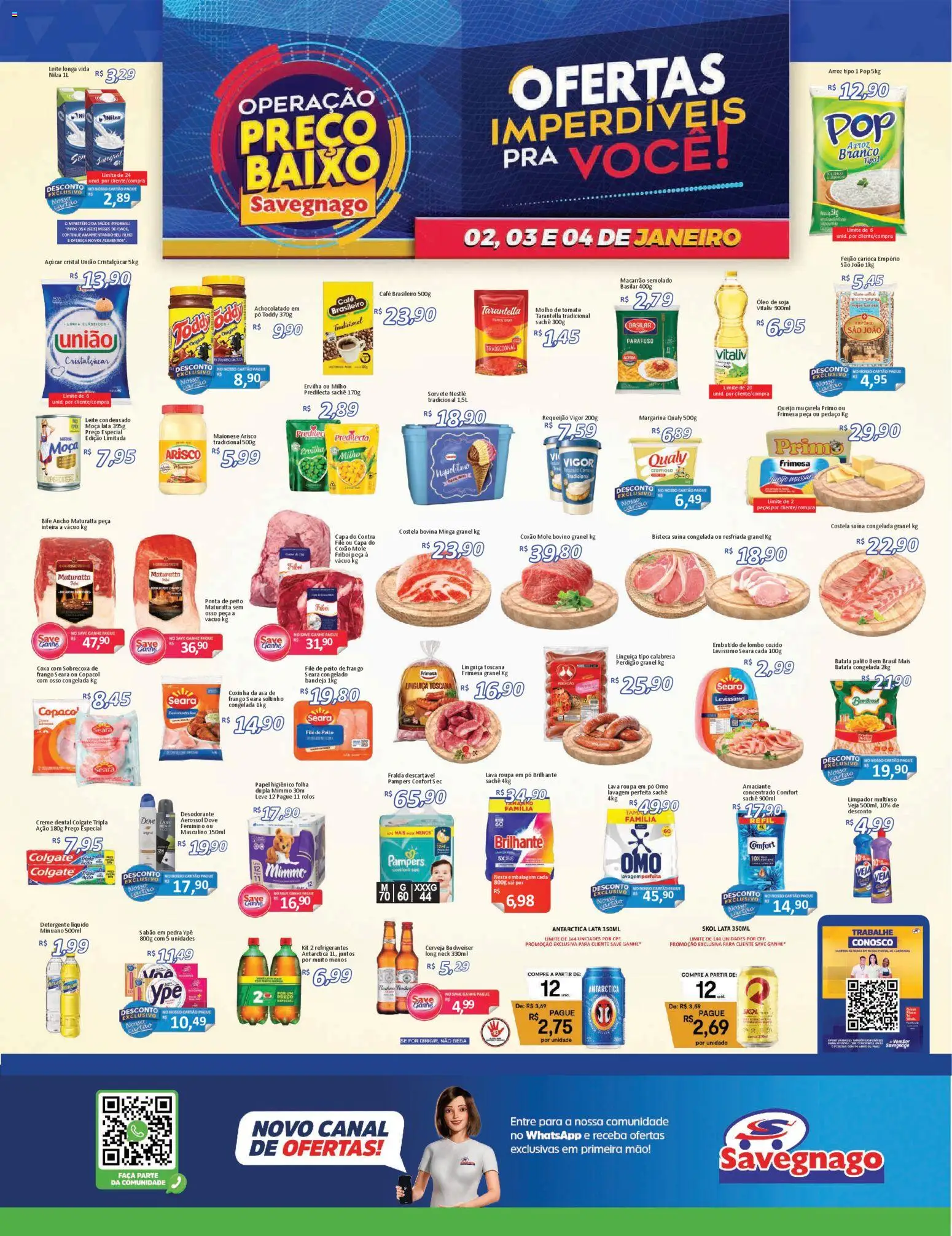 Savegnago Folheto - válido de 02.01.2026 | Página: 1 | Produtos: Leite, Queijo, Arroz, Sorvete