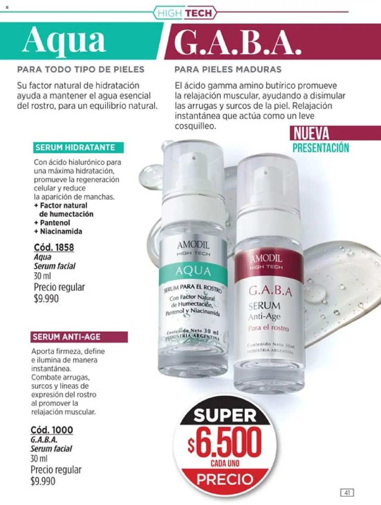 Catálogo Amodil Campaña 17/2025 │ válido desde el 14.10.2025 | Página: 41 | Productos: Serum, Agua