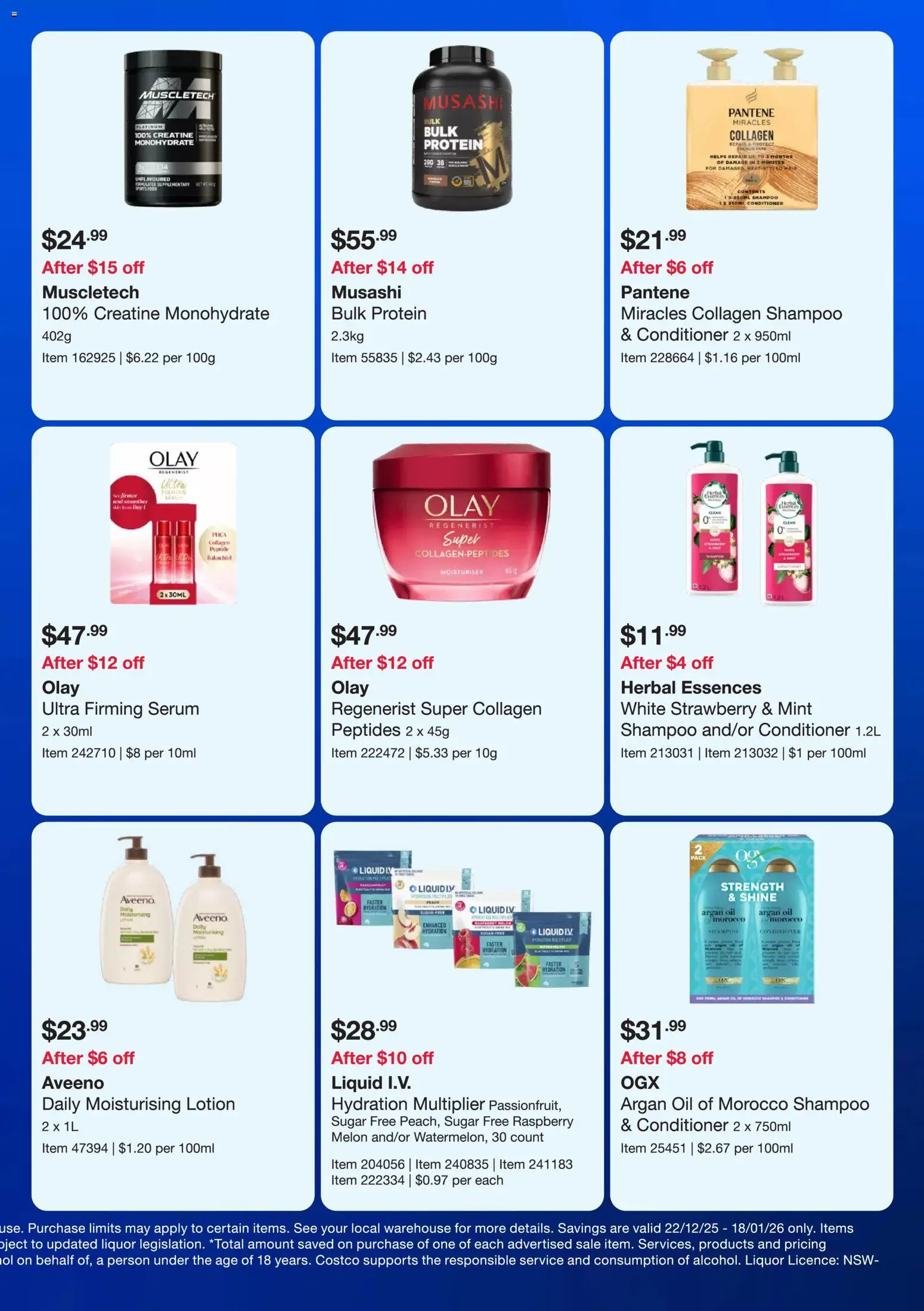 Costco catalogue - valid from 22.12.2025 | Page: 5 | Products: Moisturiser, Sugar, Peach, Collagen