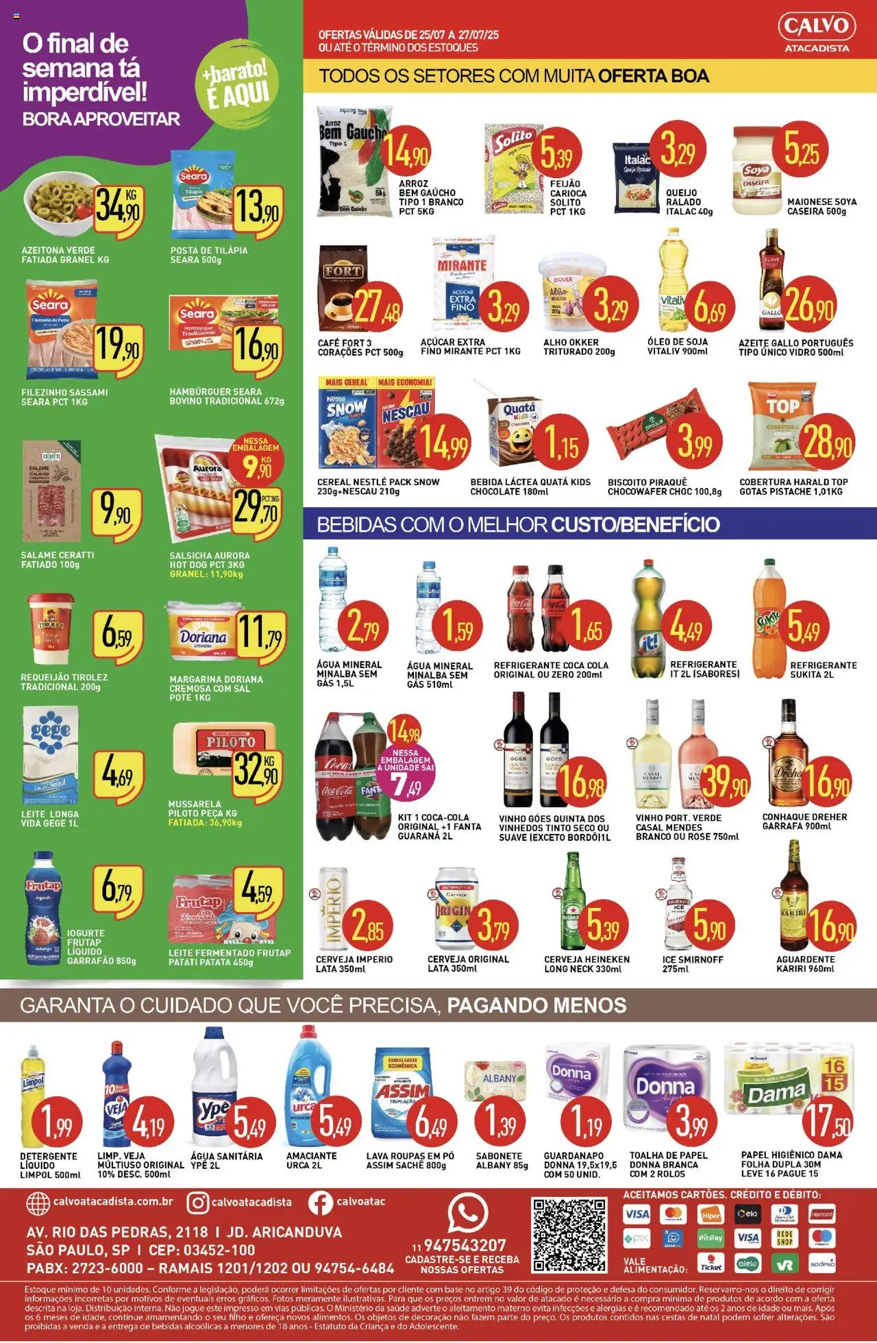 Calvo Atacadista Folheto - válido de 25.07.2025 | Página: 2 | Produtos: Doriana, Salsicha, Requeijão, Papel higiênico