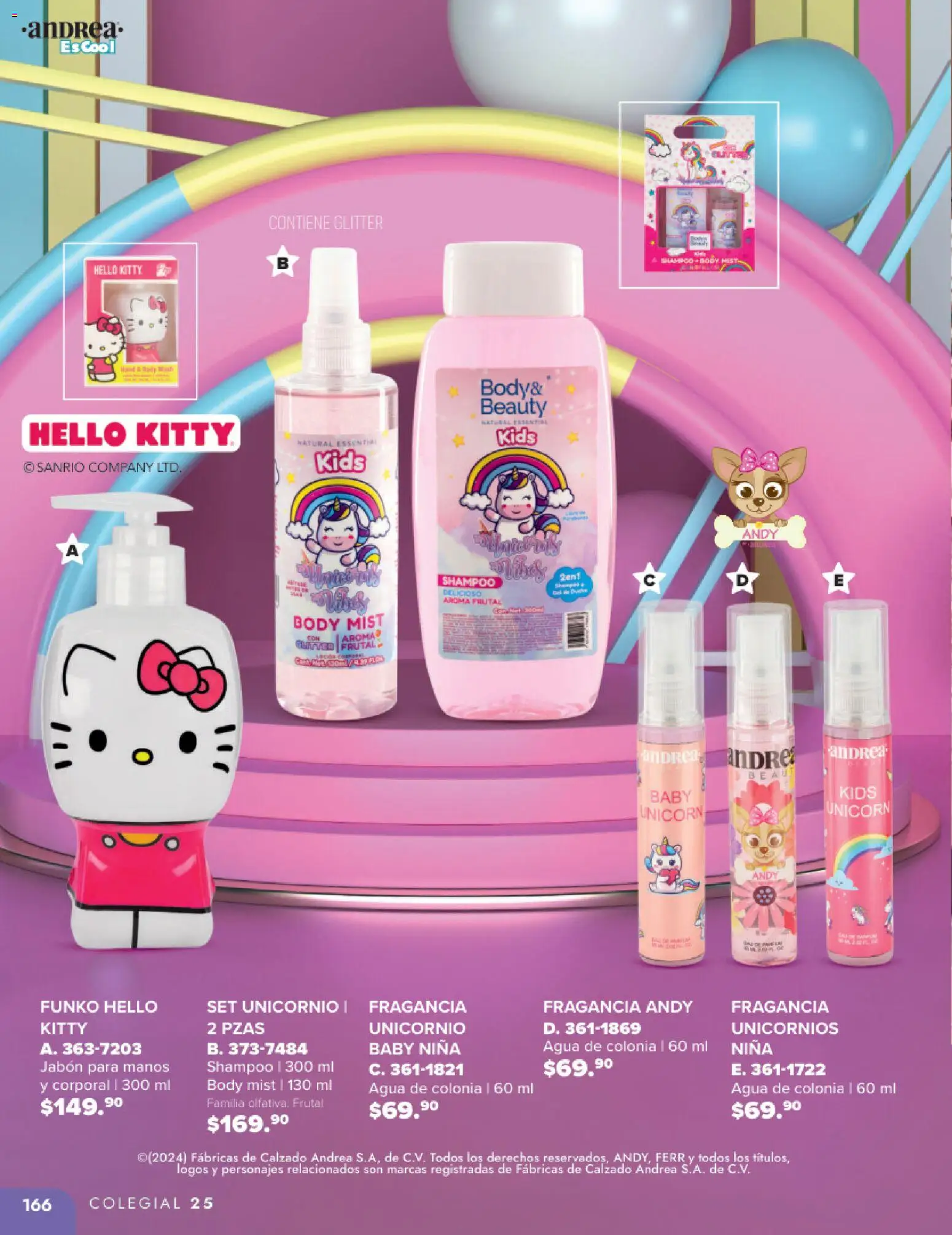 Nuevas ofertas de Andrea válidas en toda la República Mexicana desde el 25.05.2025. ¡Encuentra las mejores ofertas en Andrea catálogo Colegial ! | Página: 166 | Productos: Agua, Glitter, Body, Jabón