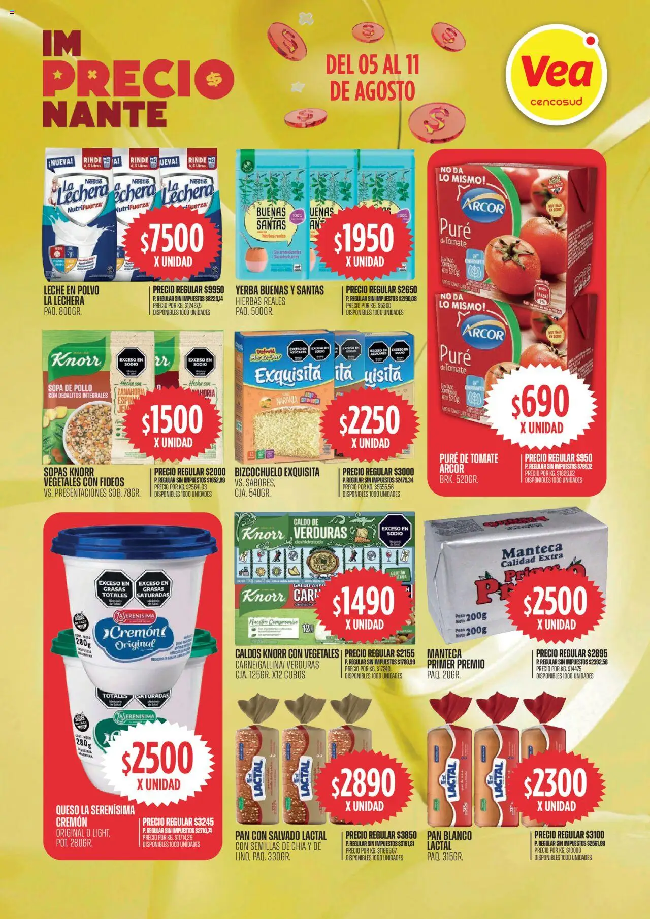Vea - Oferta imPRECIOnante │ válido desde el 05.08.2025 | Página: 2 | Productos: Yerba, Sopa, Semillas, Queso