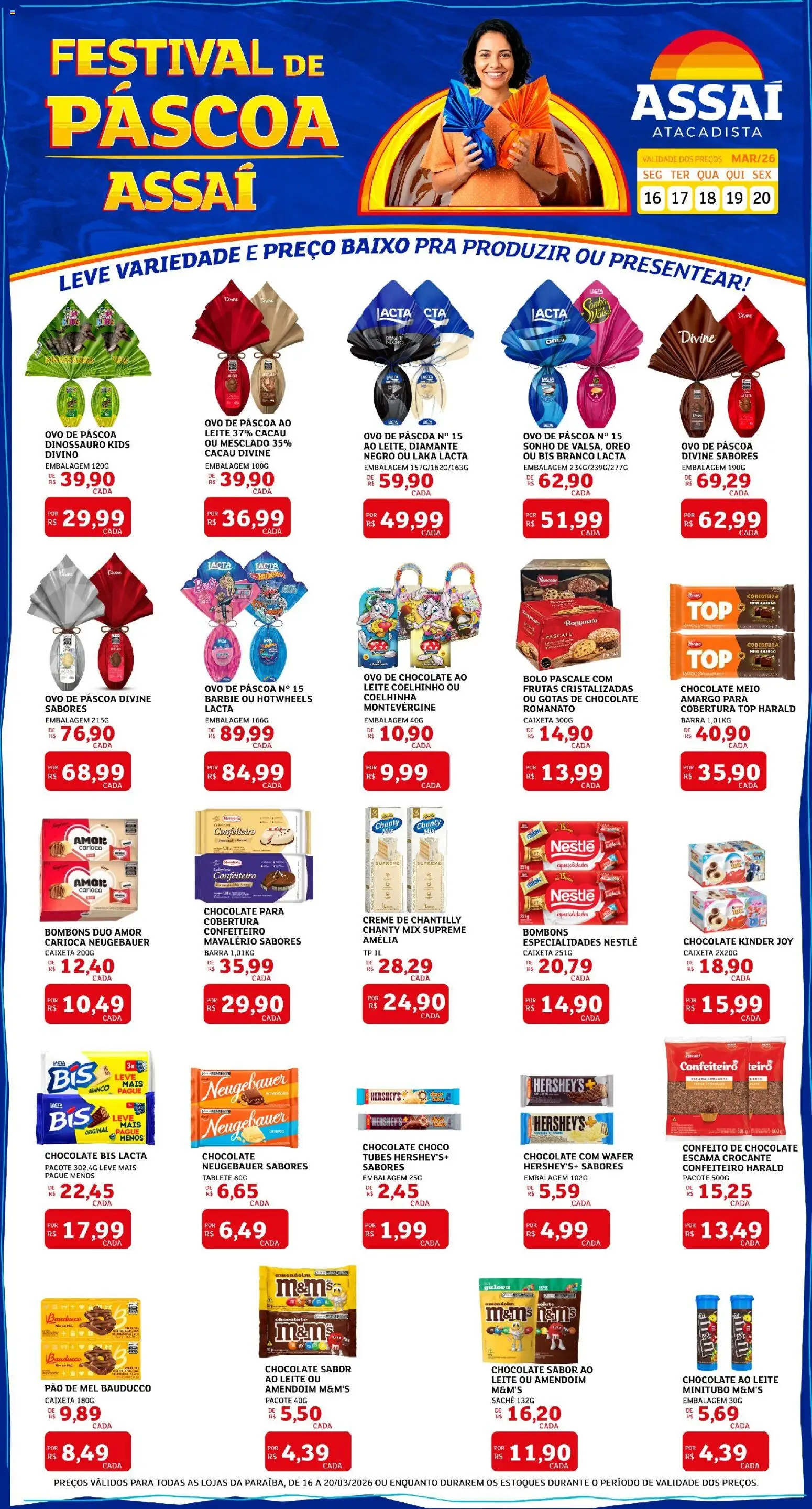 Assaí Atacadista Folheto - válido de 16.03.2026 | Página: 1 | Produtos: Ovo de páscoa, Neugebauer, Chocolate, Creme