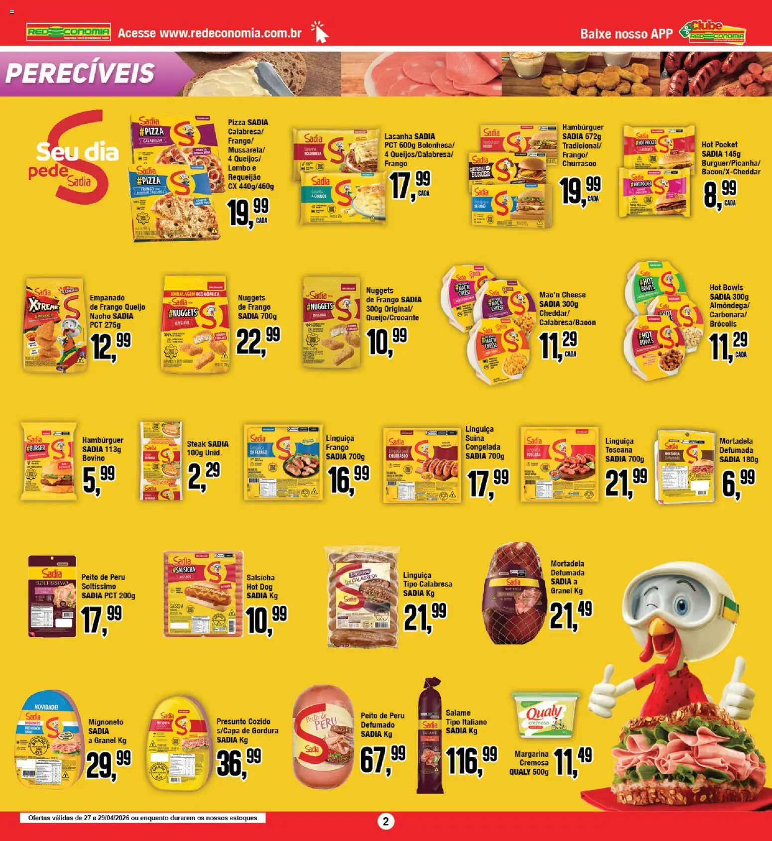 RedEconomia Folheto - válido de 27.04.2026 | Página: 2 | Produtos: Pizza, Peito de peru, Hambúrguer, Frango