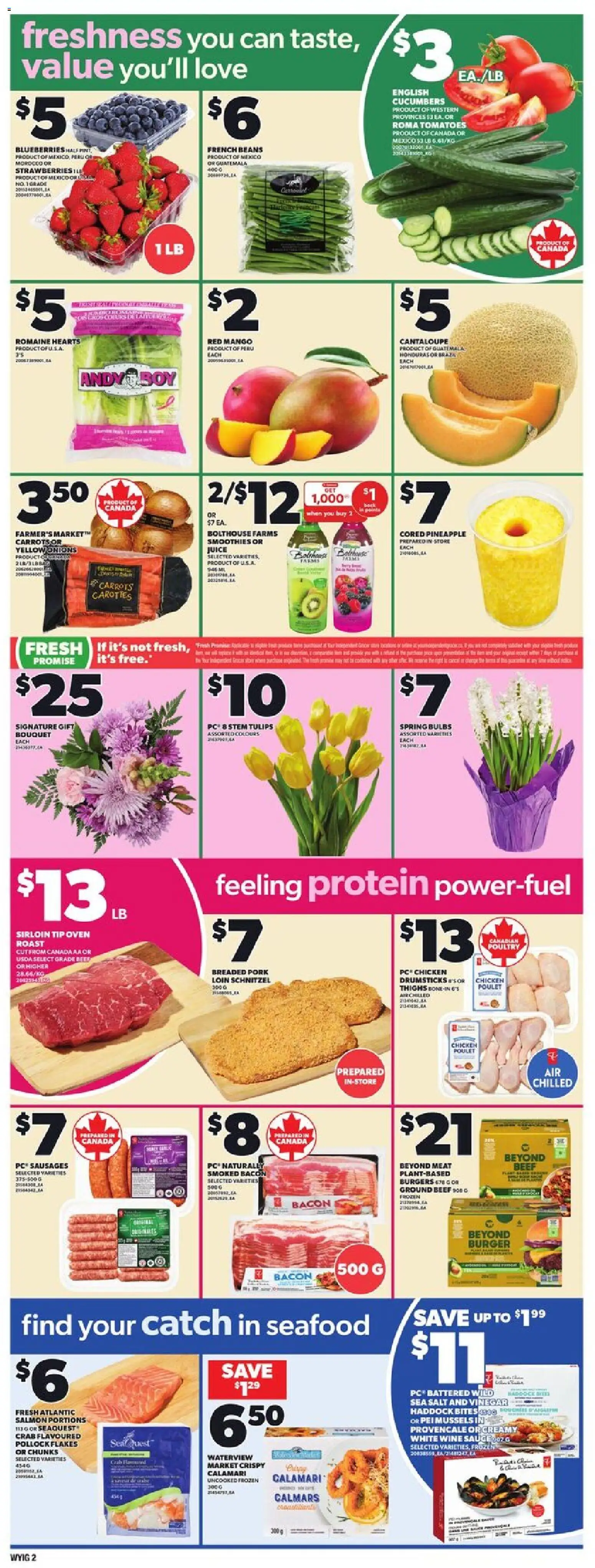 Independent Grocer flyer valid from 19.02.2026 | Page: 5 | Products: Beef, Cucumbers, Flakes, PC