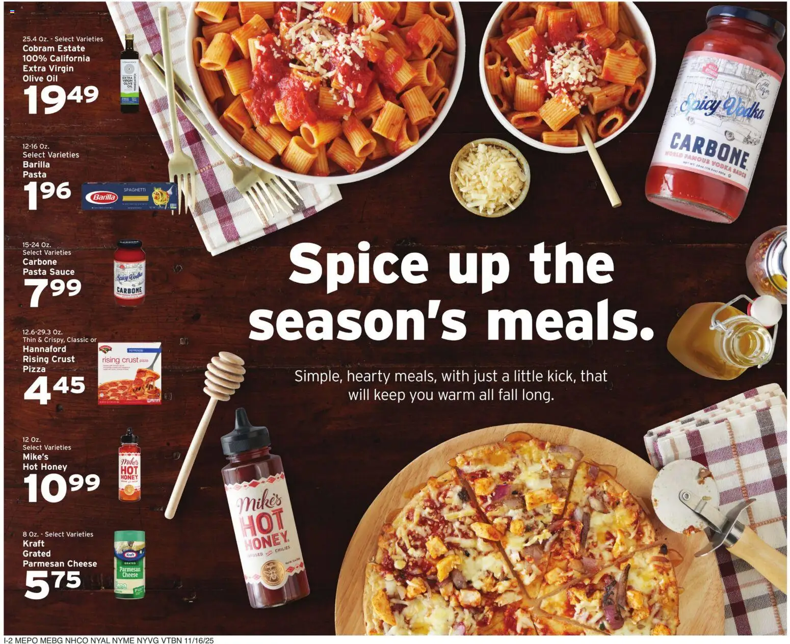 Hannaford Weekly Ad - valid from 16.11.2025 | Page: 10 | Products: Cheese, Oil, Pasta, Vodka