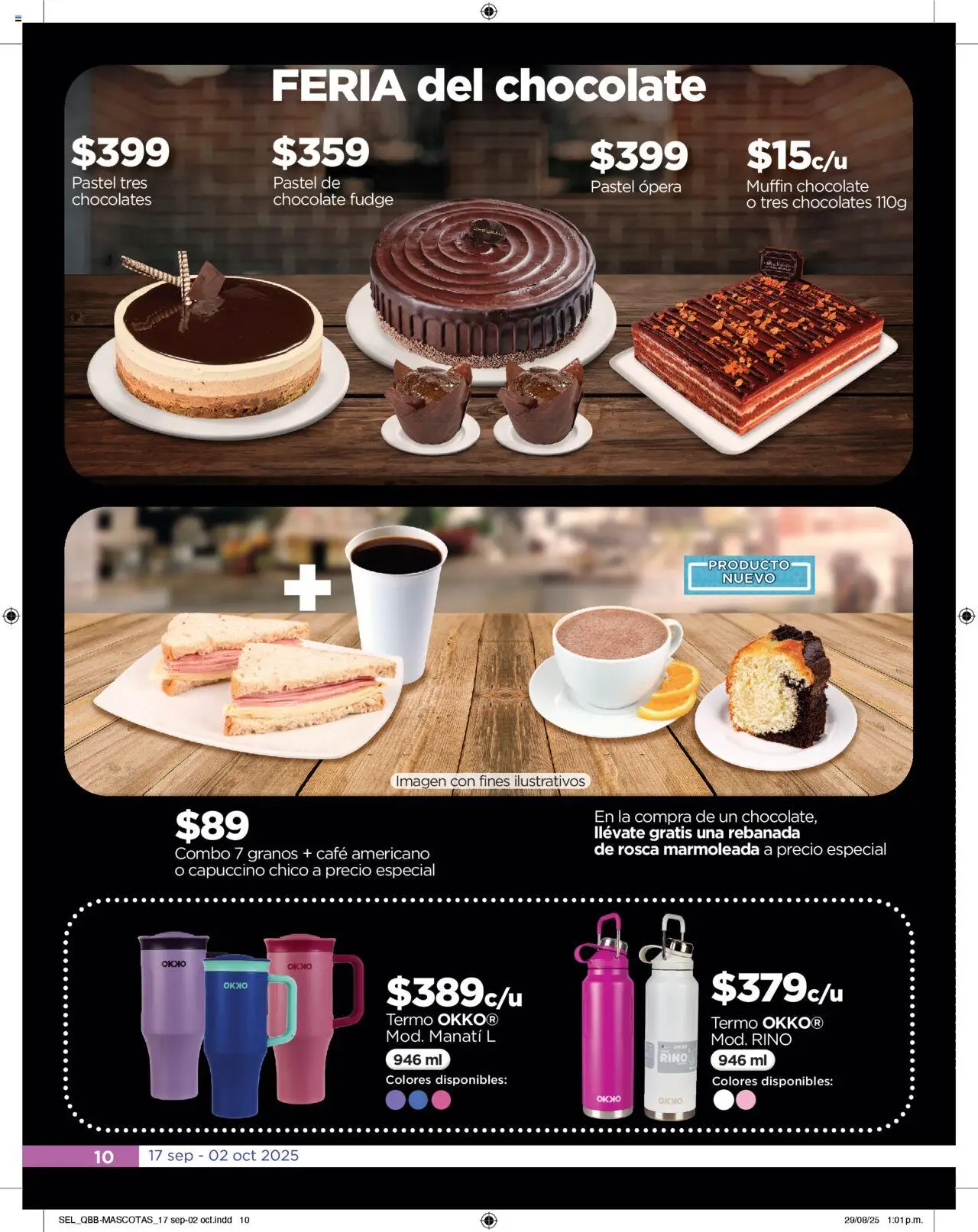 Nuevas ofertas de Chedraui válidas en toda la República Mexicana desde el 17.09.2025. ¡Encuentra las mejores ofertas en Chedraui - Folleto Cuesta Menos! | Página: 10 | Productos: Pastel, Café, Chocolate, Termo
