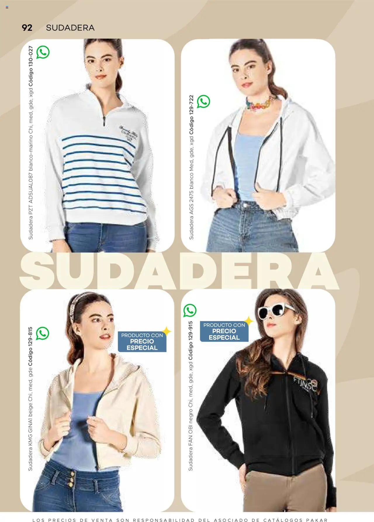 Nuevas ofertas de SC Pakar válidas en toda la República Mexicana desde el 31.01.2025. ¡Encuentra las mejores ofertas en SC Pakar catálogo Ropa! | Página: 92 | Productos: Sudadera
