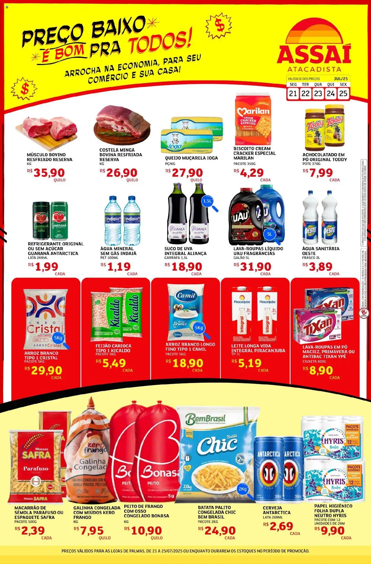 Assaí Atacadista Folheto - válido de 21.07.2025 | Página: 1 | Produtos: Guaraná, Suco, Macarrão, Refrigerante