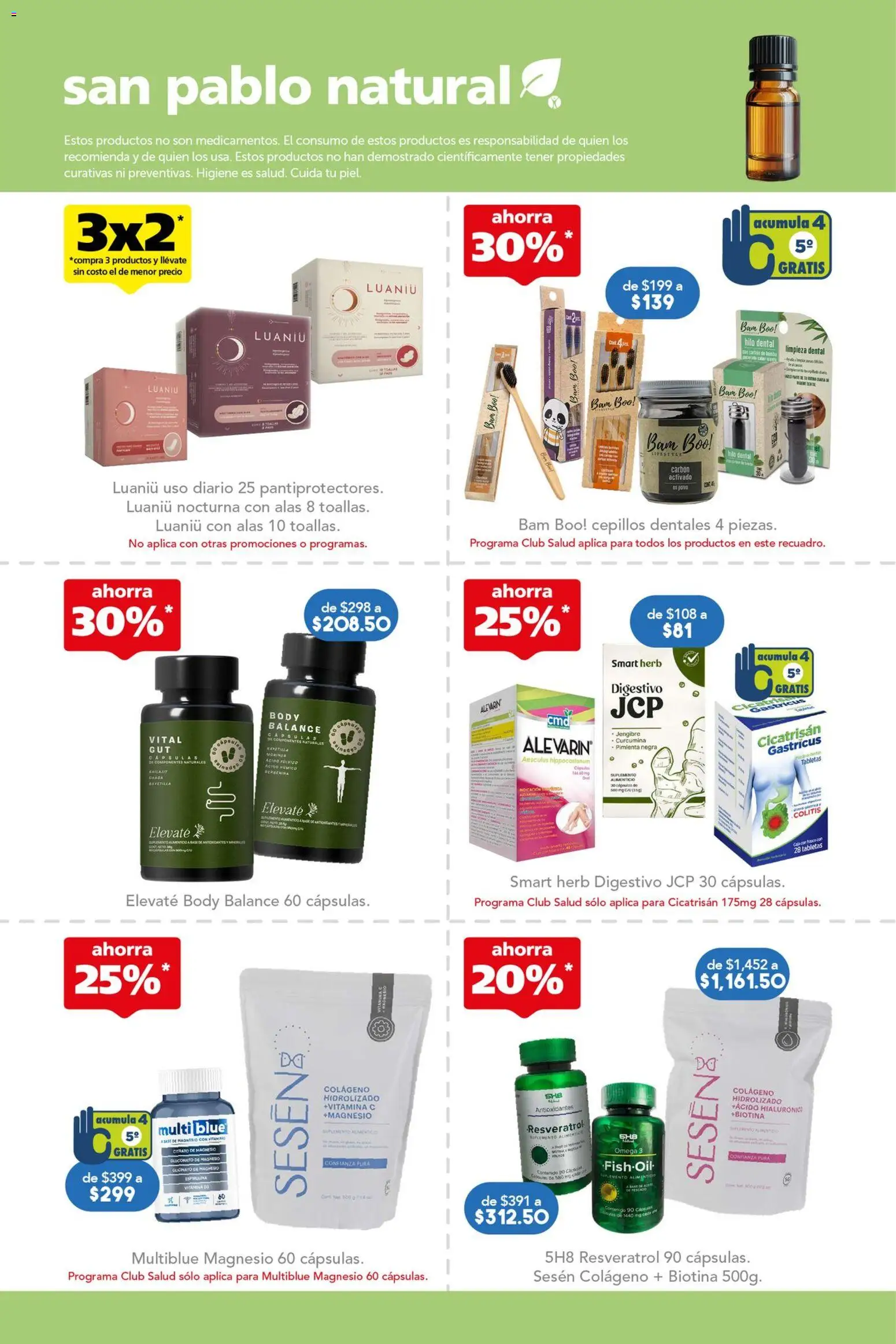 Nuevas ofertas de Farmacia San Pablo válidas en toda la República Mexicana desde el 12.04.2026. ¡Encuentra las mejores ofertas en Farmacia San Pablo catálogo! | Página: 7 | Productos: Pimienta, Hilo dental, Body