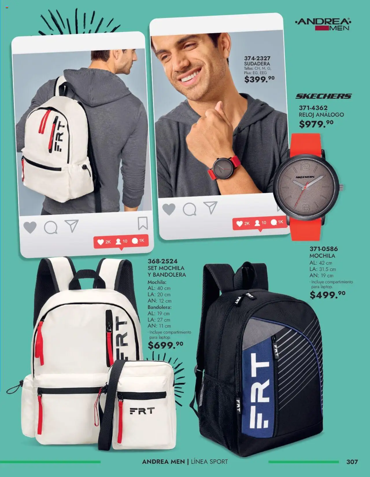 Nuevas ofertas de Andrea válidas en toda la República Mexicana desde el 25.05.2025. ¡Encuentra las mejores ofertas en Andrea catálogo Accesorios Caballero! | Página: 11 | Productos: Mochila, Sudadera, Reloj