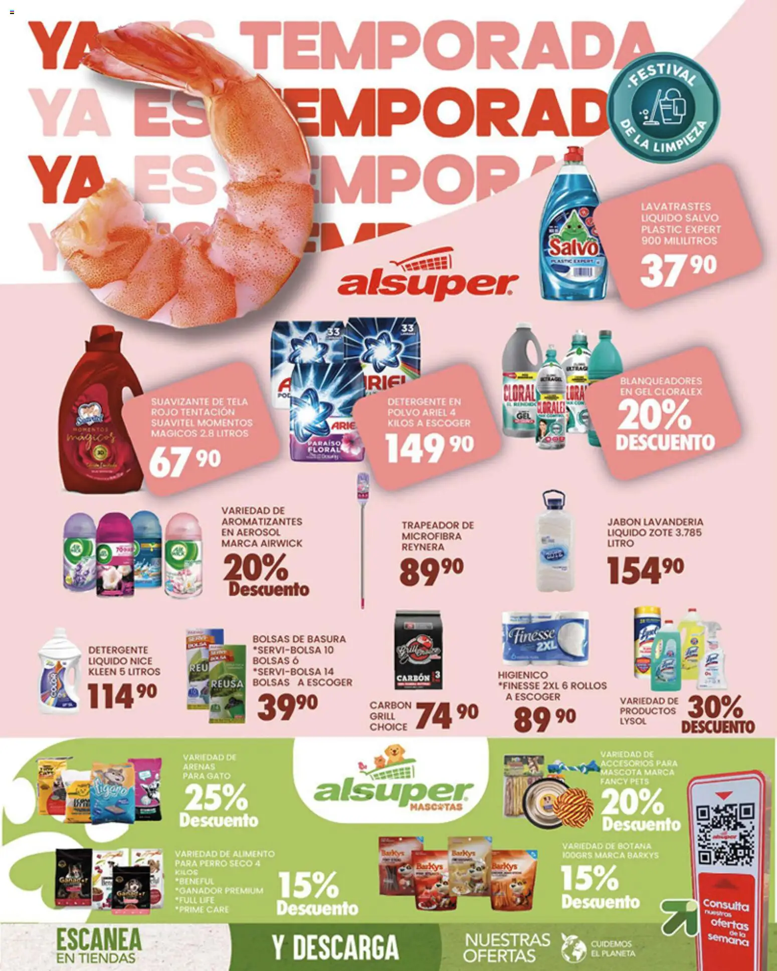 Nuevas ofertas de Alsuper válidas en toda la República Mexicana desde el 27.03.2026. ¡Encuentra las mejores ofertas en Alsuper folleto Laguna! | Página: 8 | Productos: Detergente, Suavizante, Trapeador, Jabón