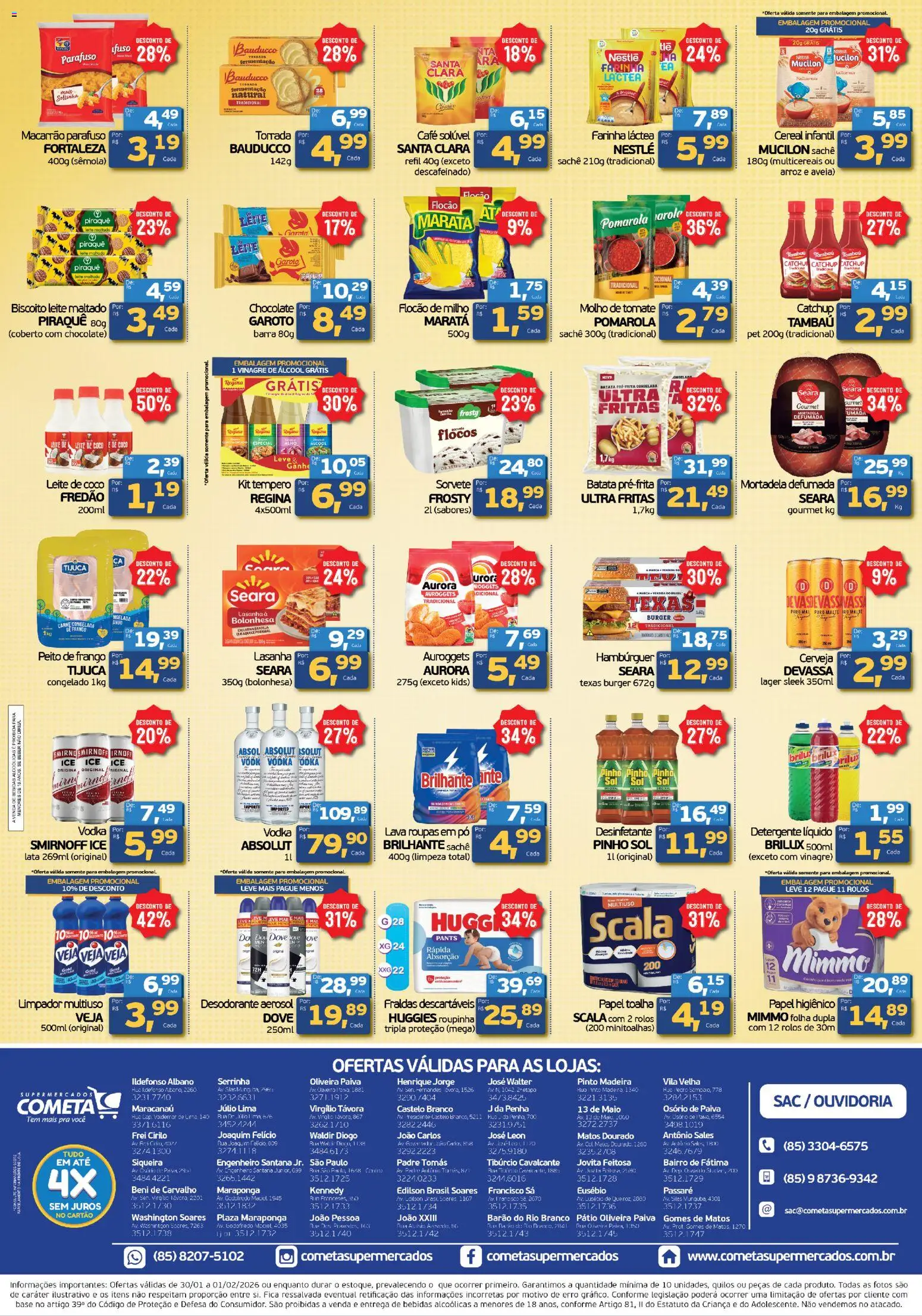 Cometa Supermercados Folheto - válido de 30.01.2026 | Página: 2 | Produtos: Leite, Café, Batata, Mucilon