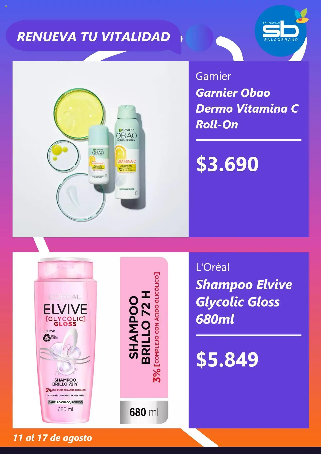 Salcobrand ofertas  │ válido desde el 11.08.2025 | Página: 4 | Productos: Brillo, Botella, Shampoo