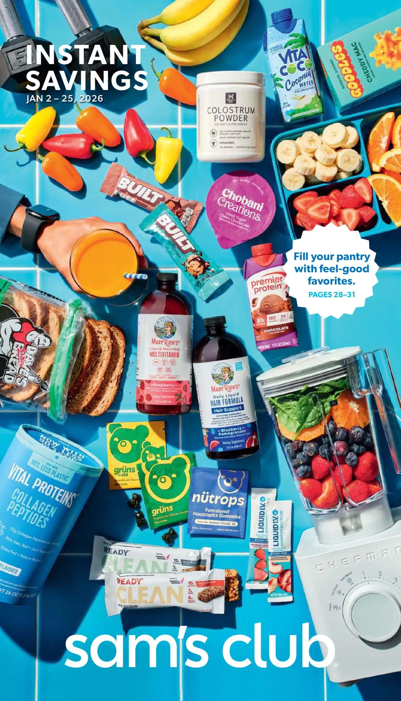 Sam's Club Instant Savings Book January - valid from 02.01.2026 | Page: 1 | Products: Powder, Bread, Chocolate, Water