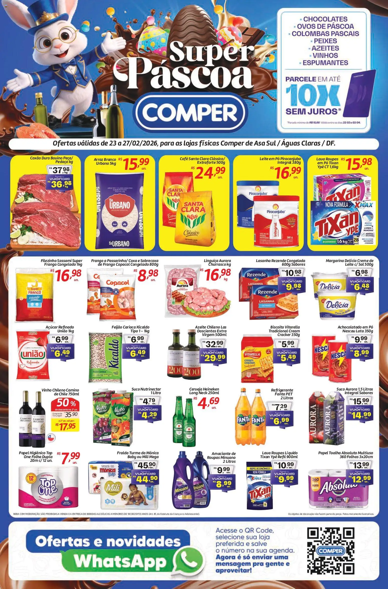 Comper Folheto - válido de 23.02.2026 | Página: 1 | Produtos: Feijão, Suco, Açúcar, Cream cracker