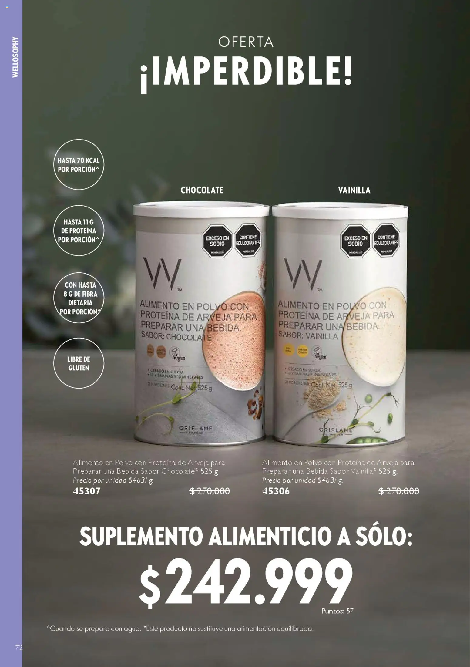 Oriflame revista - valida desde el 27.12.2025 | Página: 72 | Productos: Polvo, Vitaminas, Chocolate