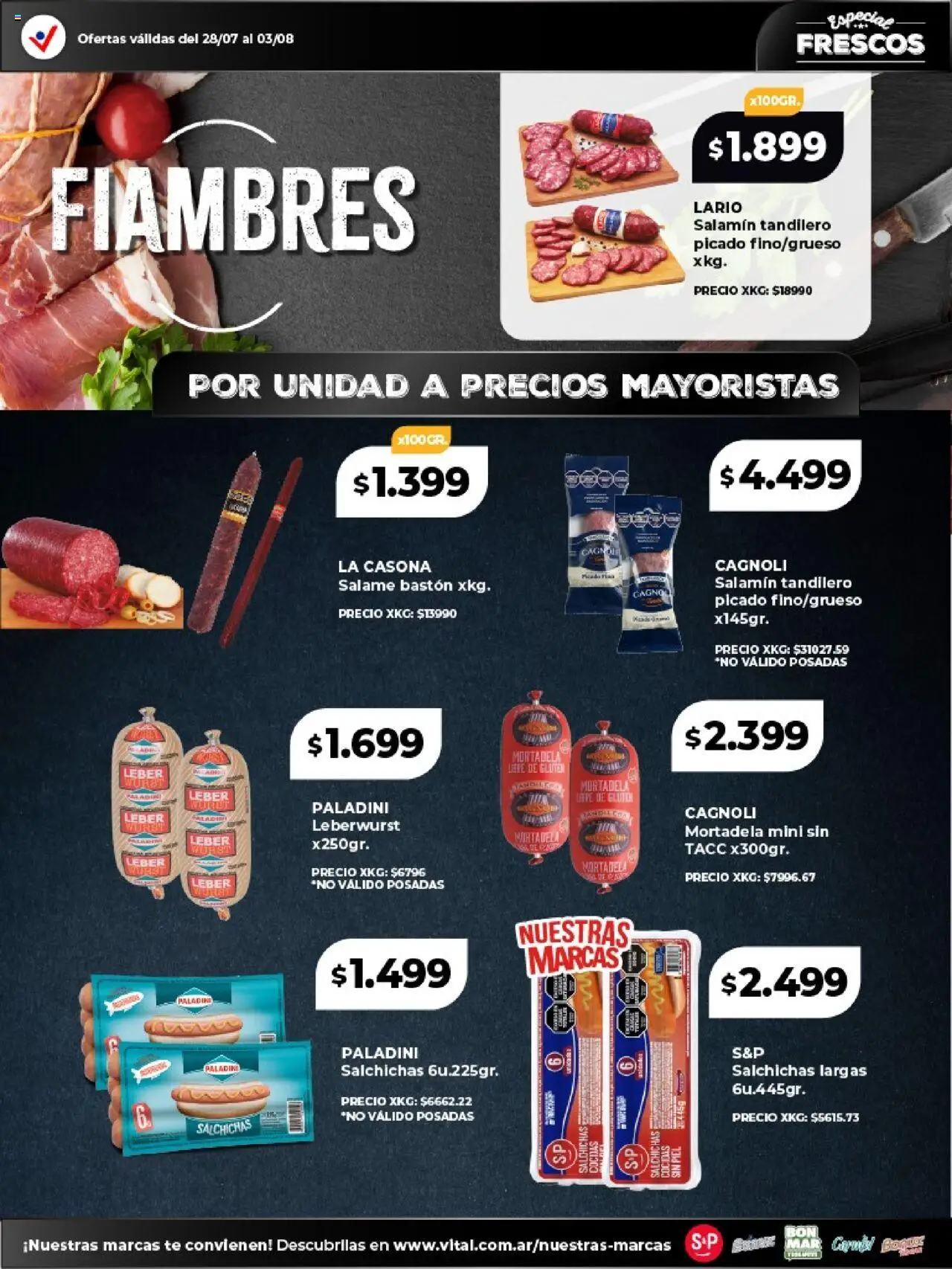 Vital - Especial frescos │ válido desde el 28.07.2025 | Página: 12 | Productos: Mortadela, Salame, Té