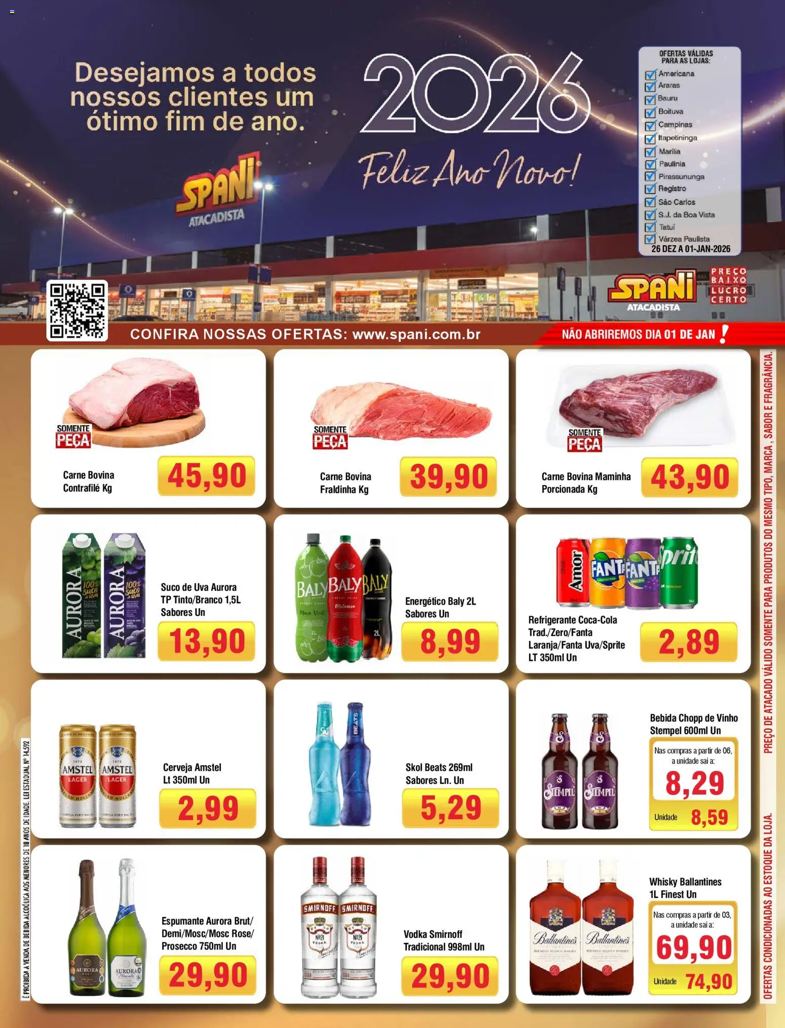 Spani Atacadista Folheto - válido de 26.12.2025 | Página: 1 | Produtos: Whisky, Fraldinha, Carne, Bebida