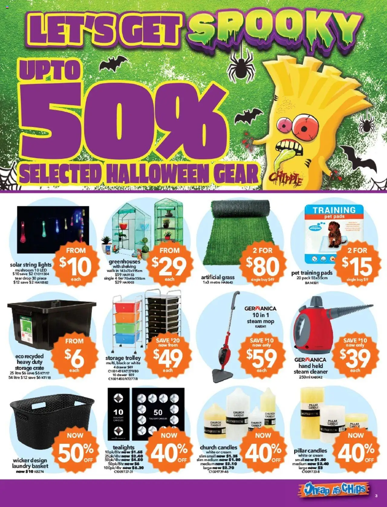 Cheap as Chips catalogue - valid from 15.10.2025 | Page: 3 | Products: Grass, Mop, Candles, Candle