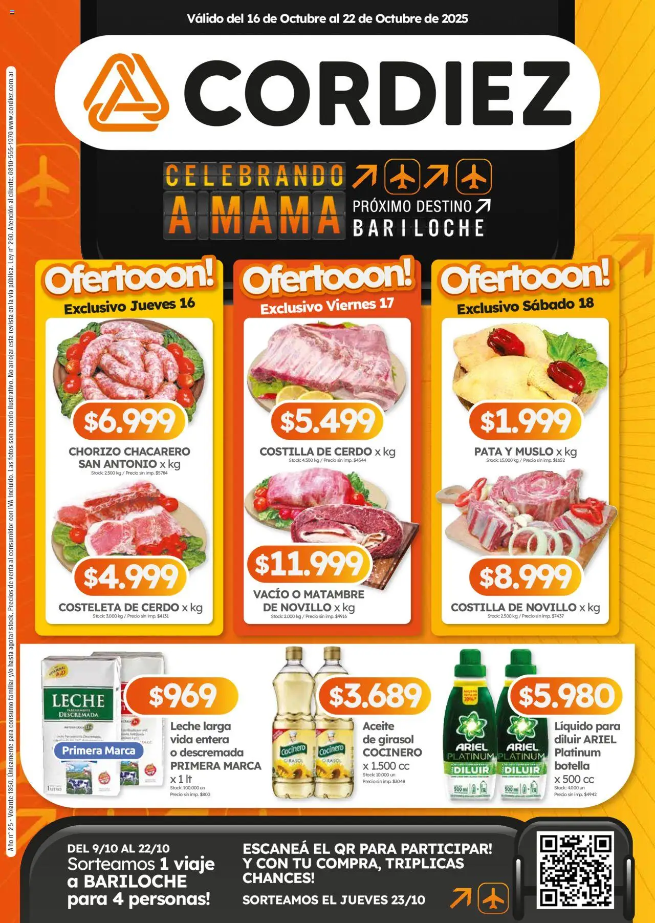 Cordiez ofertas │ válido desde el 16.10.2025 | Página: 1 | Productos: Botella, Aceite, Chorizo, Cerdo