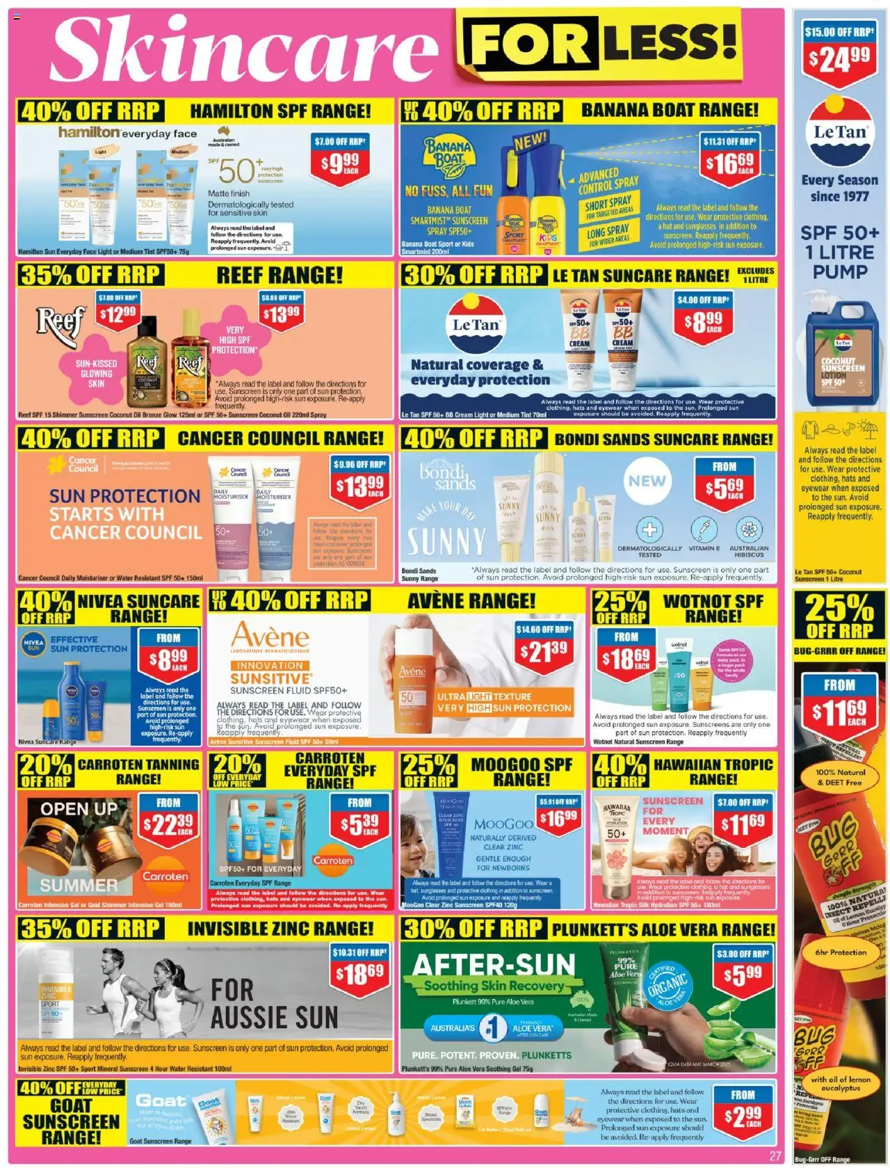 Chemist Warehouse catalogue - valid from 02.10.2025 | Page: 27 | Products: Sunscreen, Water, Sunglasses, Sensitive skin