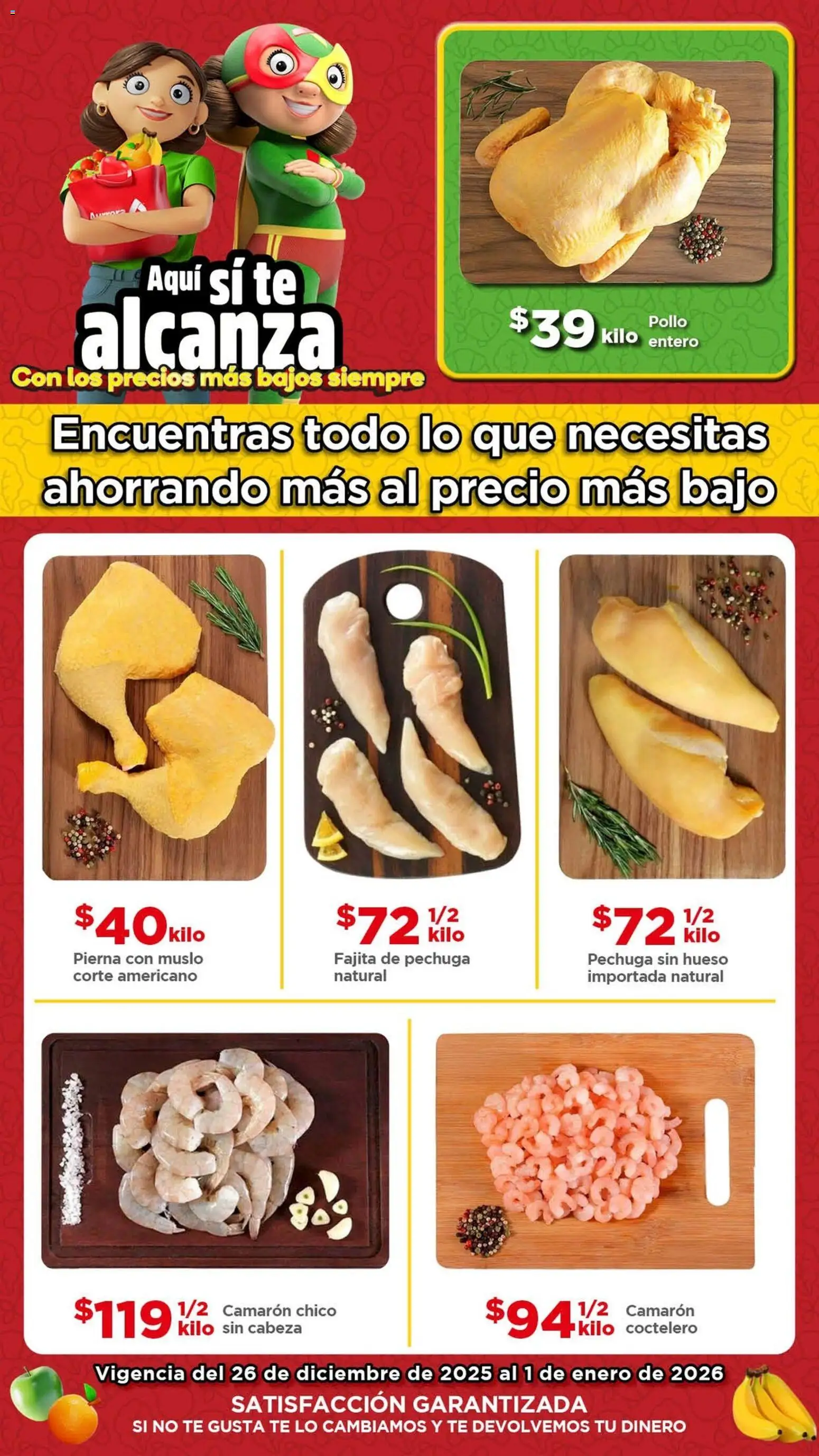 Nuevas ofertas de Bodega Aurrerá válidas en toda la República Mexicana desde el 26.12.2025. ¡Encuentra las mejores ofertas en Bodega Aurrerá folleto Encuentras todo lo que necesitas! | Página: 1 | Productos: Pollo, Té