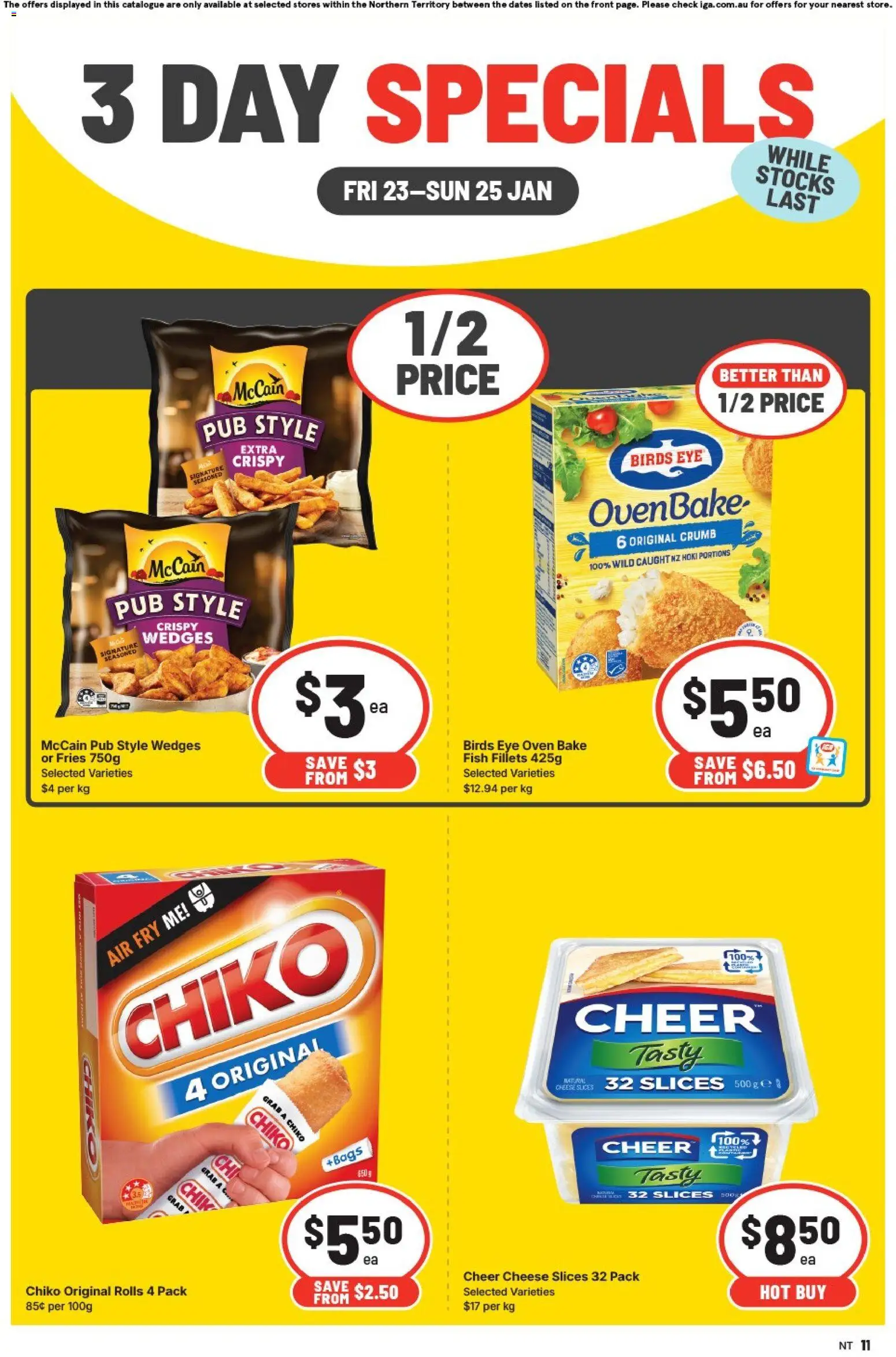 IGA catalogue - valid from 23.01.2026 | Page: 3 | Products: Cheese, Fish, Oven