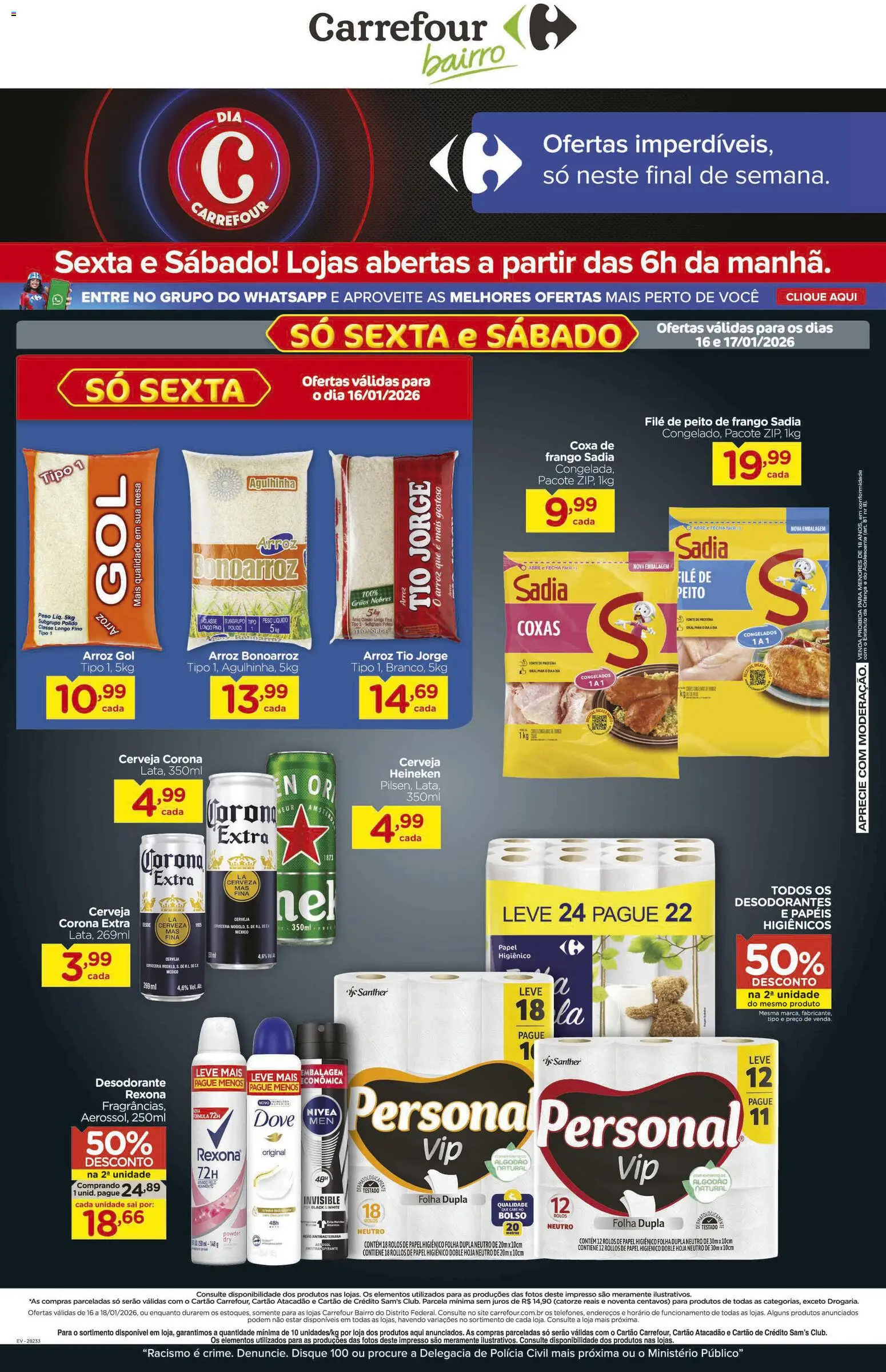 Carrefour Bairro Folheto - válido de 16.01.2026 | Página: 1 | Produtos: Heineken, Dove, Frango, Papel higiênico
