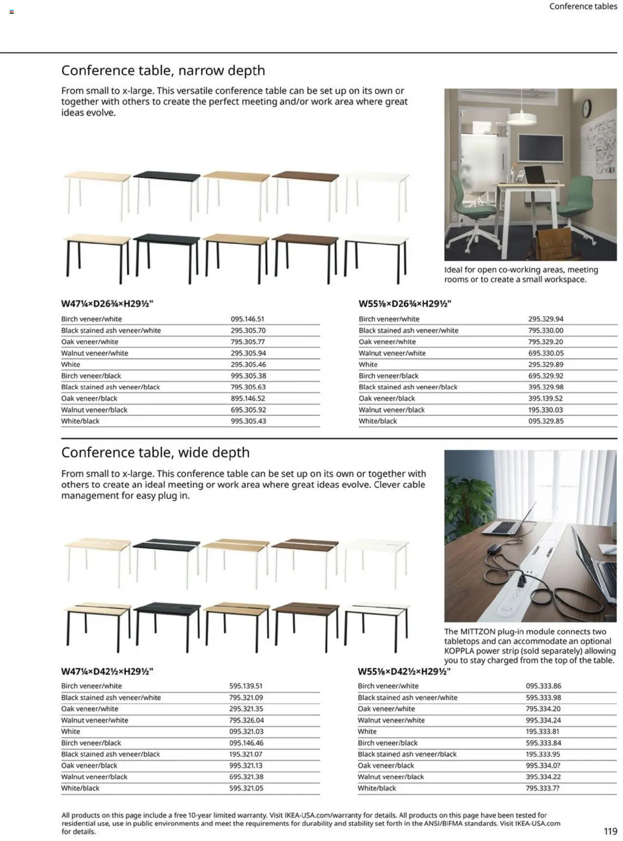 IKEA Office Brochure 2025 - valid from 01.03.2025 | Page: 119 | Products: Conference table, Table, Cable