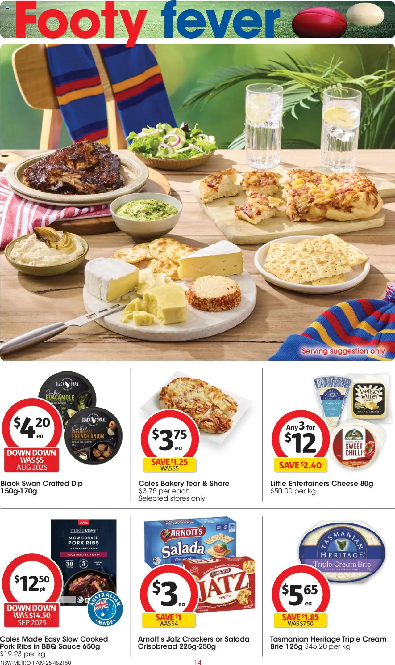 Coles catalogue - valid from 17.09.2025 | Page: 14 | Products: BBQ Sauce, Cheese, Cream, Sauce
