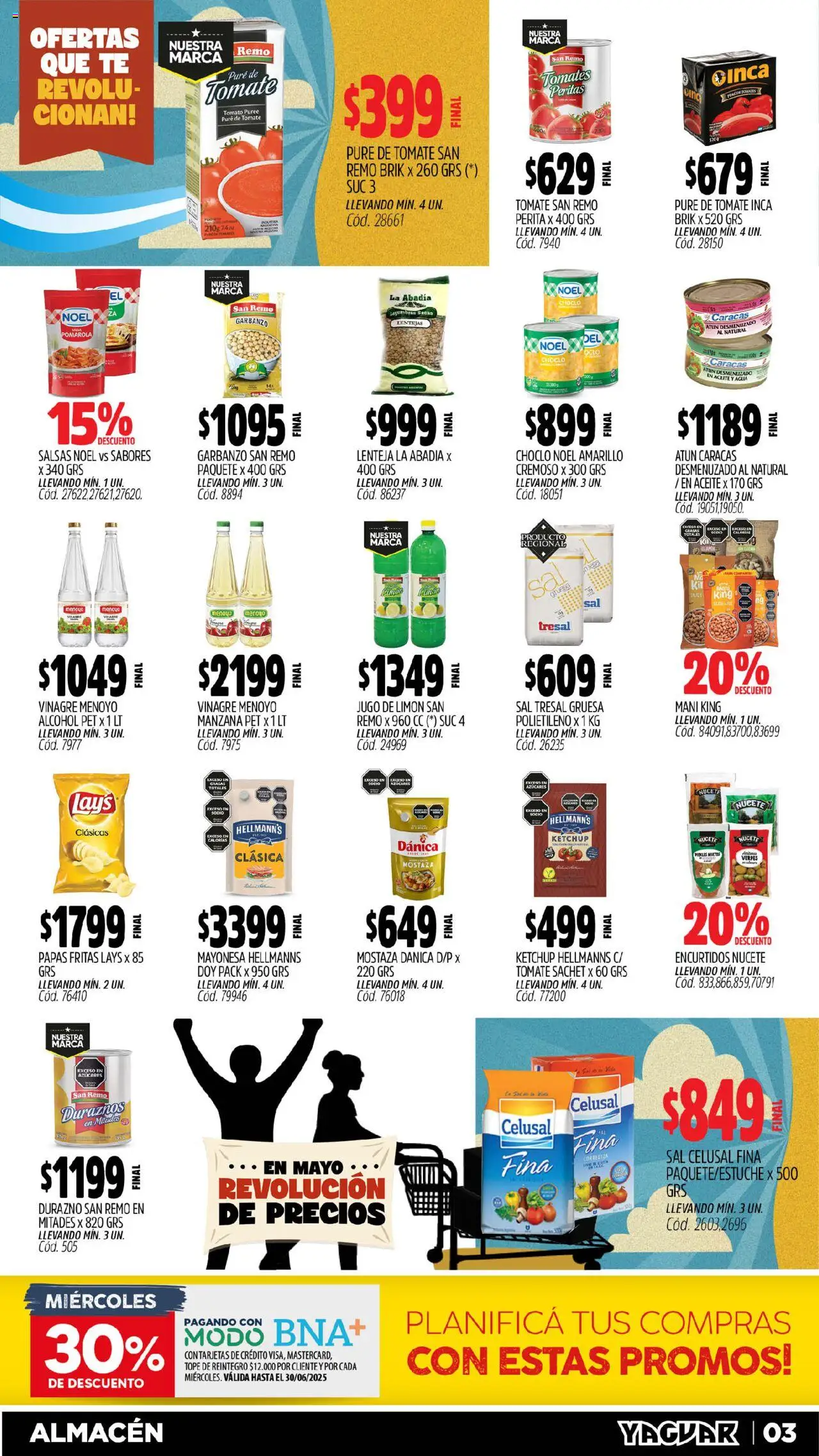 Yaguar - Parque Chacabuco │ válido desde el 26.05.2025 | Página: 3 | Productos: Vinagre, Atún, Pure de Tomate, Papas fritas