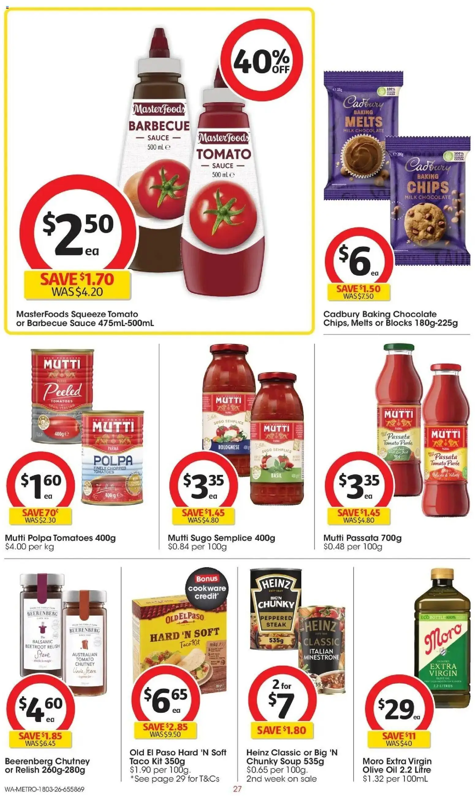 Coles catalogue - valid from 18.03.2026 | Page: 27 | Products: Oil, Chocolate, Olive oil, Steak