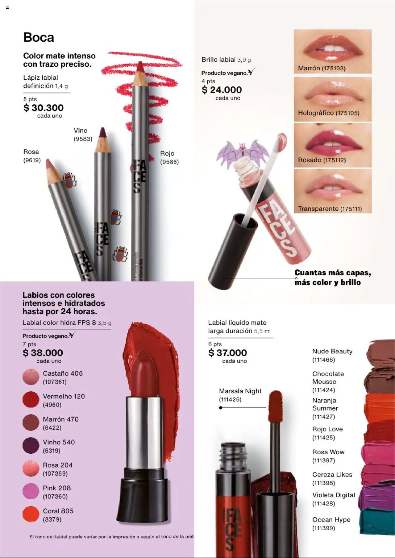 Natura revista - valida desde el 03.09.2025 | Página: 76 | Productos: Brillo, Lápiz labial, Chocolate, Vino