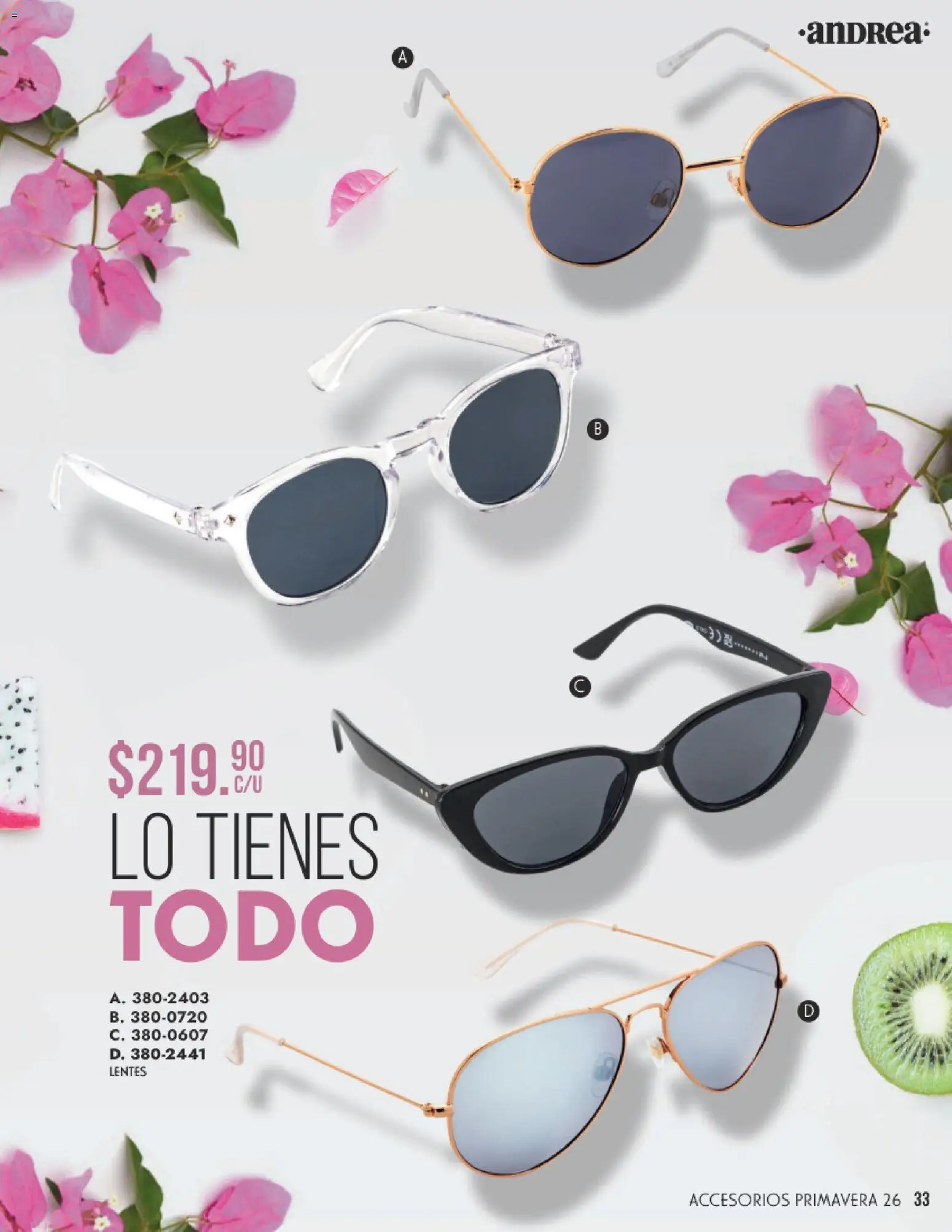 Nuevas ofertas de Andrea válidas en toda la República Mexicana desde el 25.01.2026. ¡Encuentra las mejores ofertas en Andrea catálogo Primavera! | Página: 33 | Productos: Lentes
