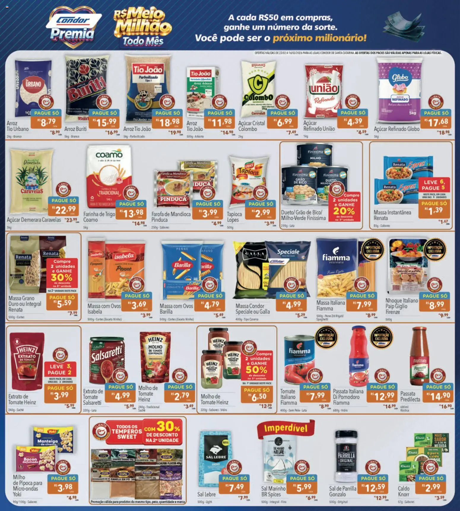 Supermercados Condor Folheto - válido de 23.02.2026 | Página: 2 | Produtos: Tapioca, Bico, Açúcar, Canela