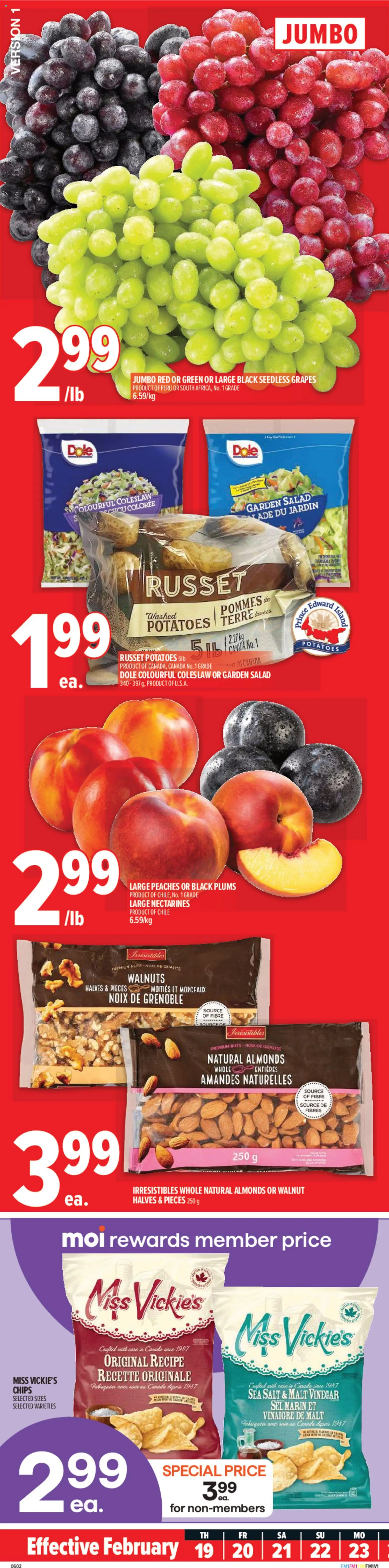 Metro flyer valid from 19.02.2026 | Page: 1 | Products: Chips, Nuts, Salad, Potatoes