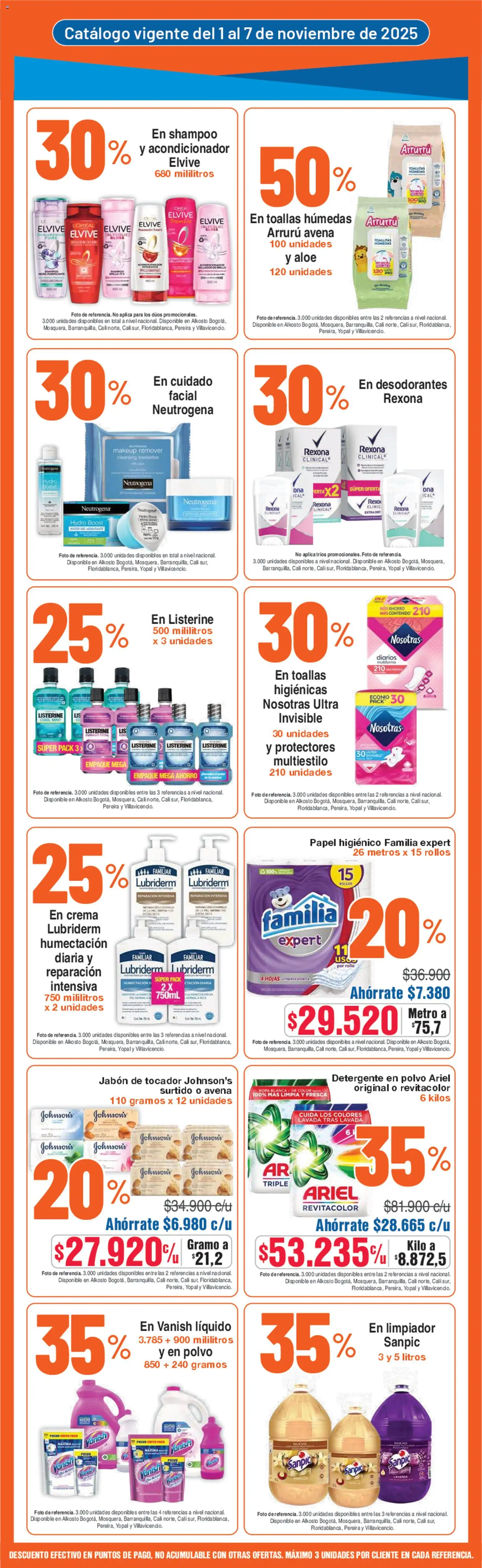 Alkosto revista - valida desde el 01.11.2025 | Página: 5 | Productos: Avena, Toallas, Toallas húmedas, Polvo